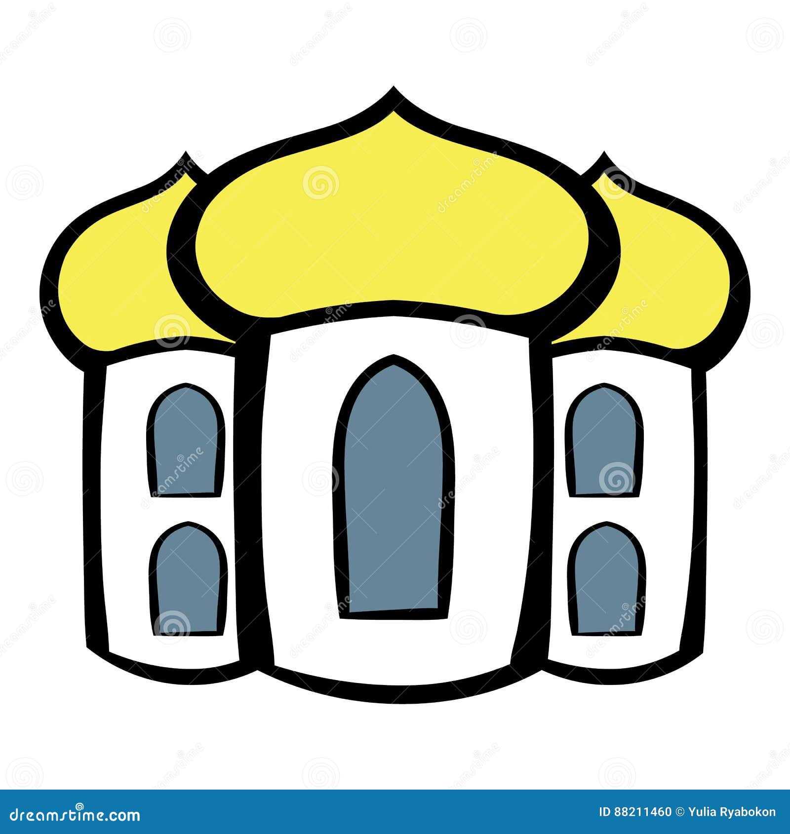 Church icon cartoon stock vector. Illustration of building - 88211460