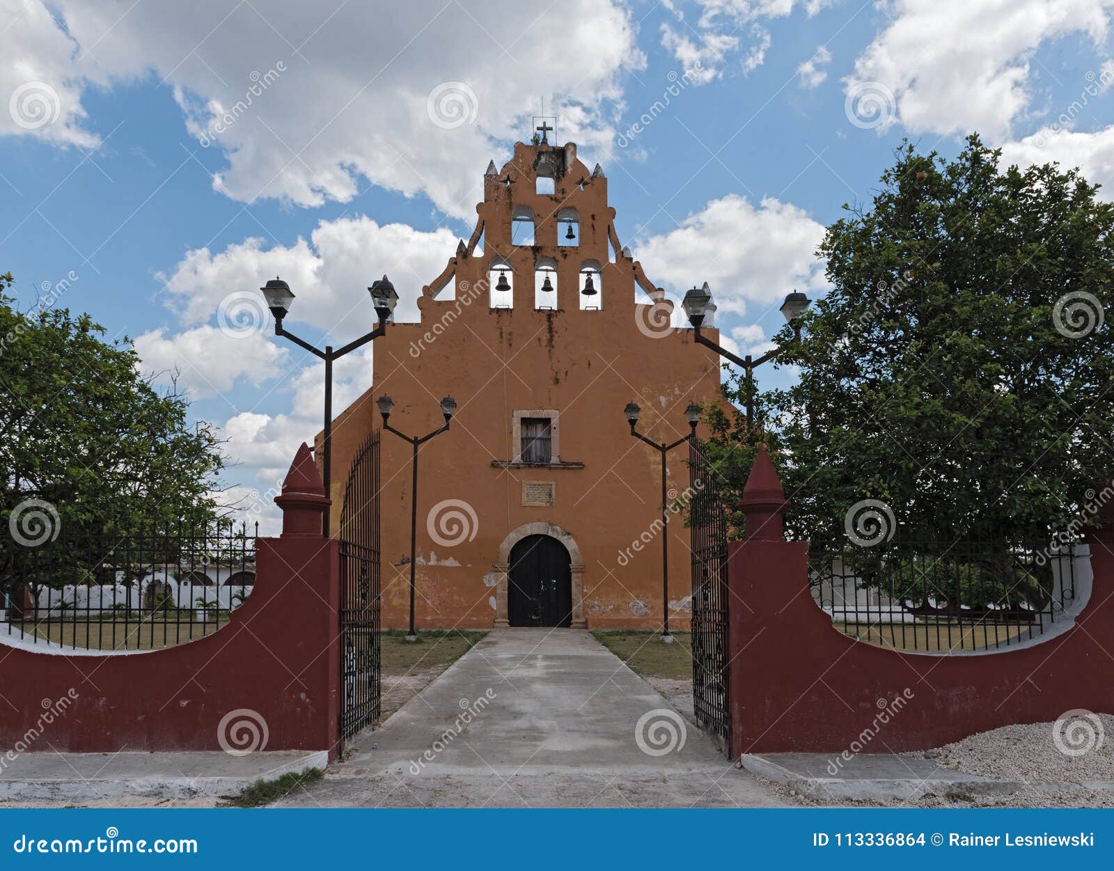 church iglesia de santiago apostol in dzan, yucatan, mexico