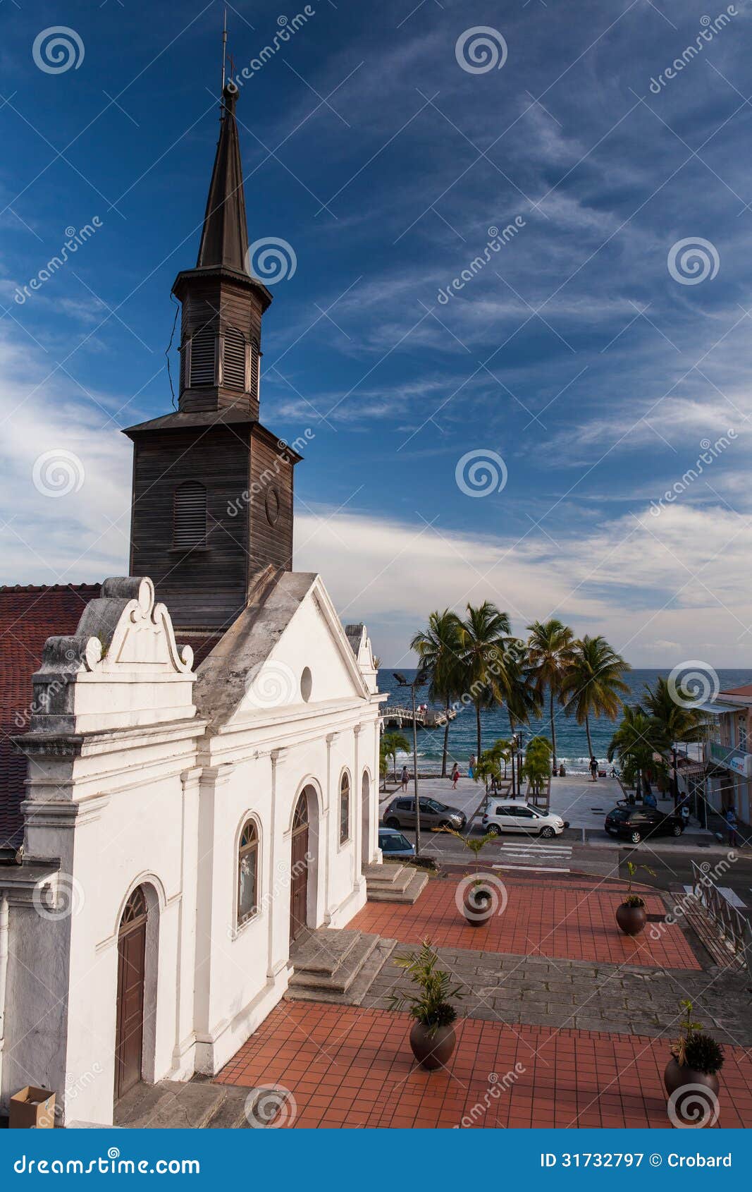 Church of Le Diamand, Martinique Stock Image Image of island, france