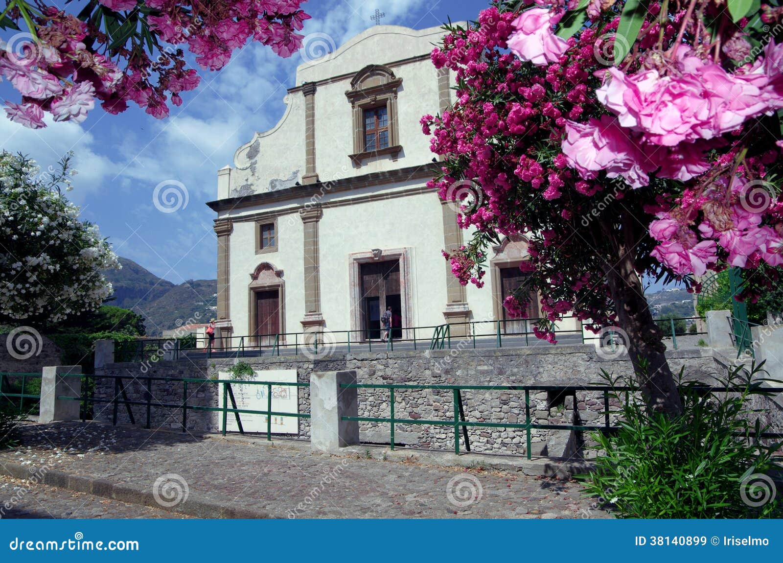 church in lipari, aeolian islands, sicily, italy