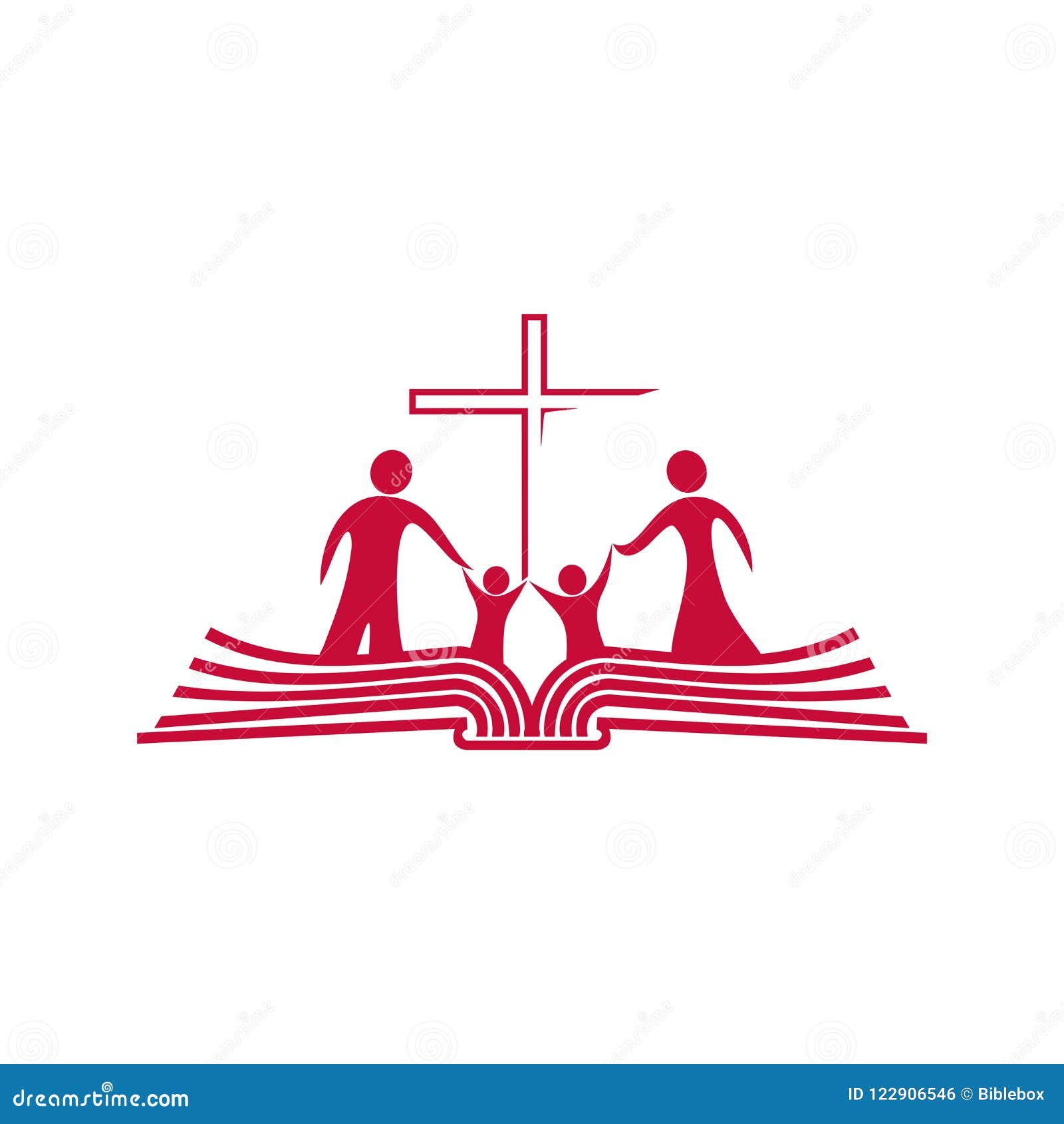 Church Logo Christian Symbols The Bible And The Family In Christ Stock Vector Illustration Of Bibles Jesus
