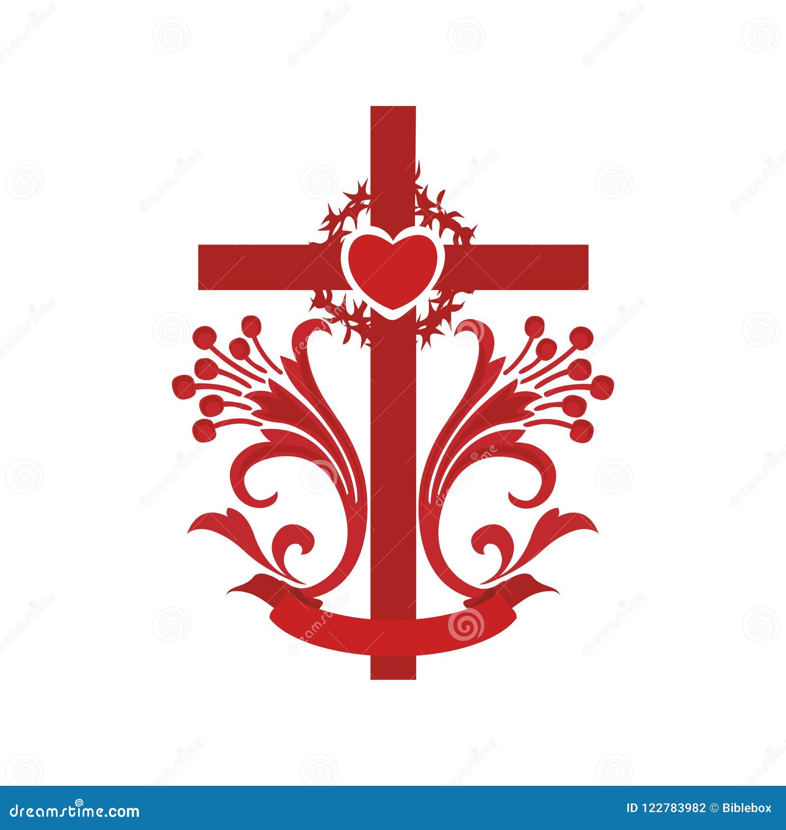 Church Logo. the Cross of Jesus Christ and Plant Elements. Stock ...
