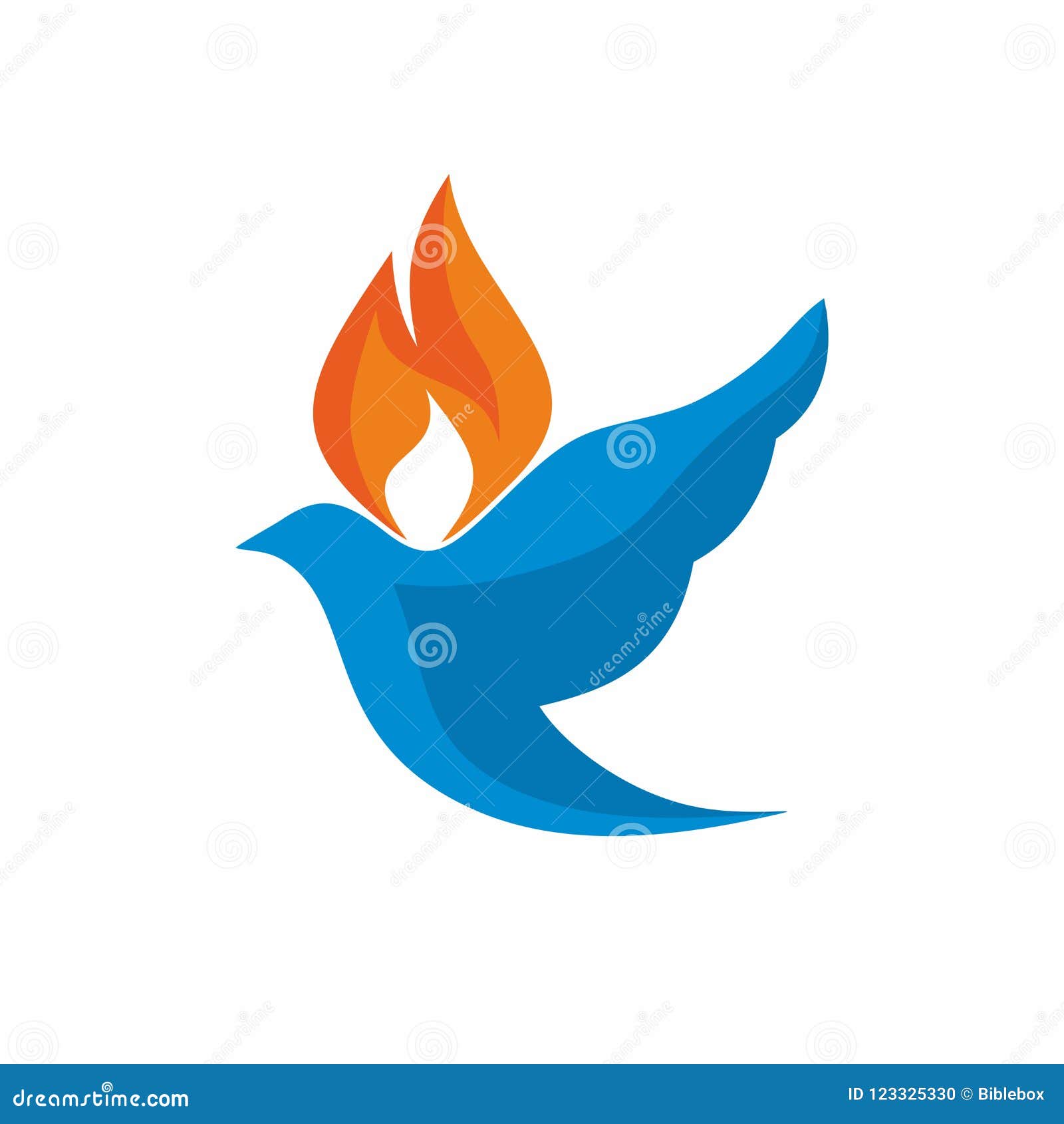 Church Logo. the Dove and the Flame are Symbols of the Holy Spirit Stock  Vector - Illustration of church, catholic: 123325330
