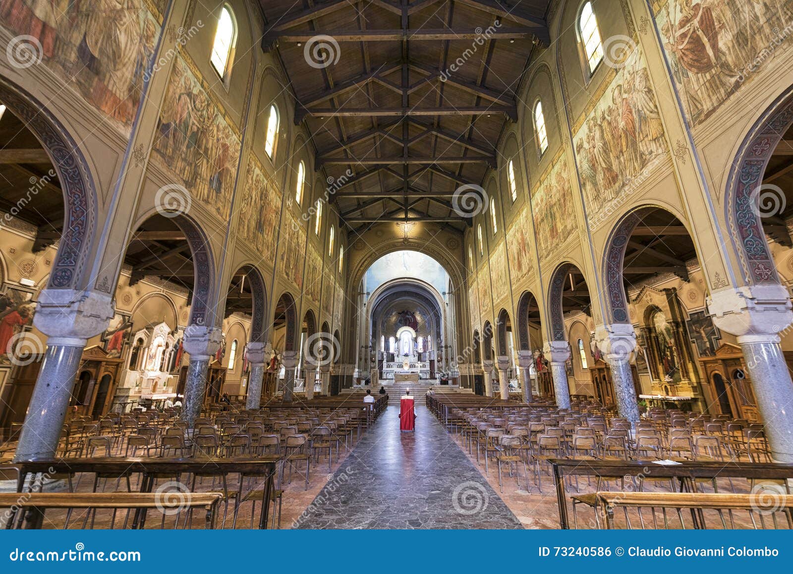 Chiesa Santa Maria Di Lourdes Roma Church of Lourdes (Milan), Interior Stock Photo - Image of interior