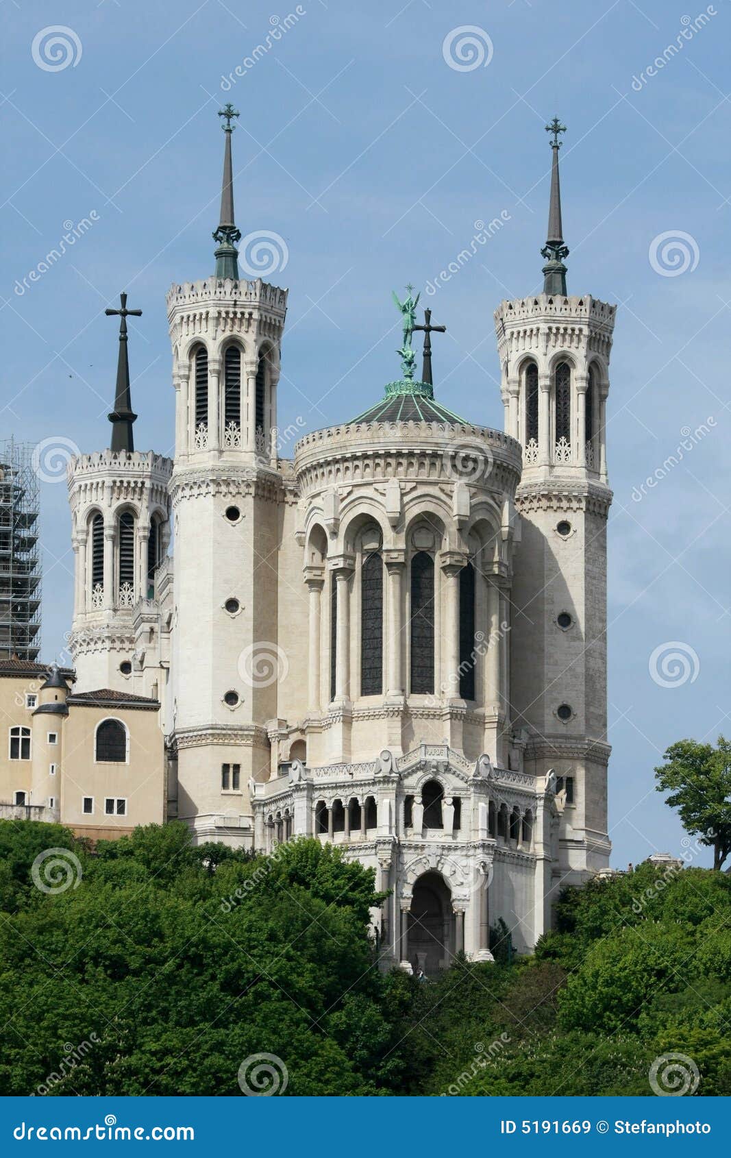Church in Lyon stock image. Image of catholic, hill, gothic 5191669