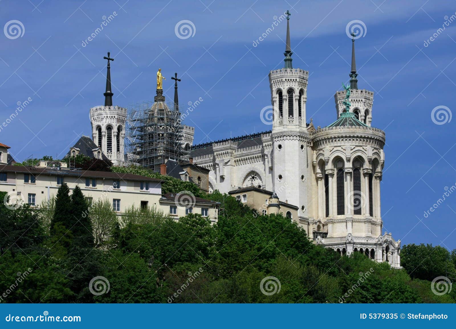 Church in Lyon stock image. Image of stone, catholic, cross 5379335