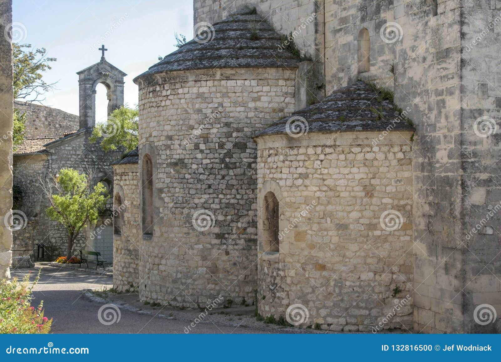 Church in Medieval Village of La Garde Adhemar Stock Photo - Image of