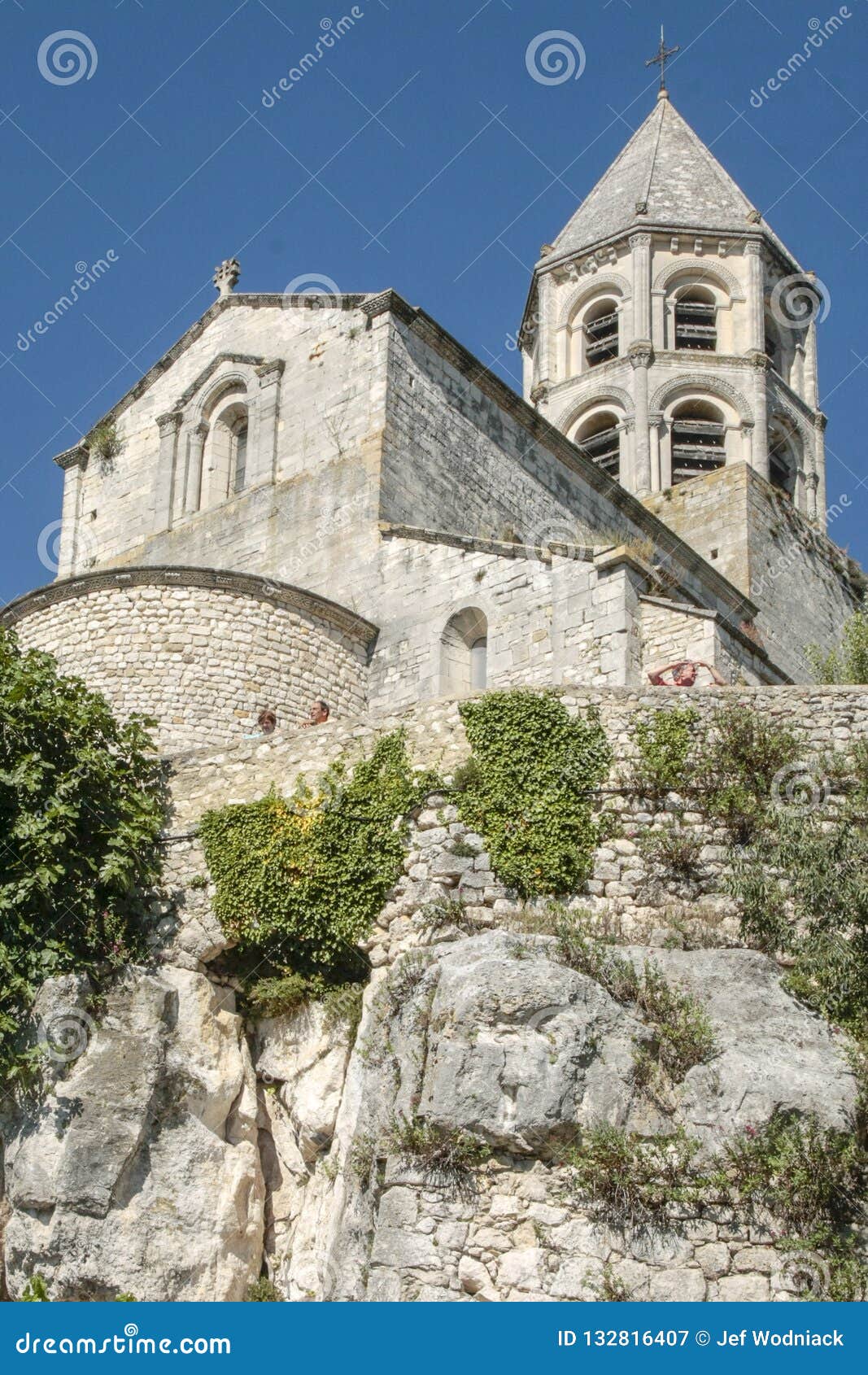 Church in Medieval Village of La Garde Adhemar Stock Image - Image of