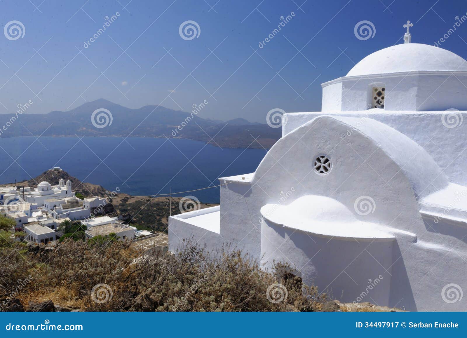 church on milos island, greece