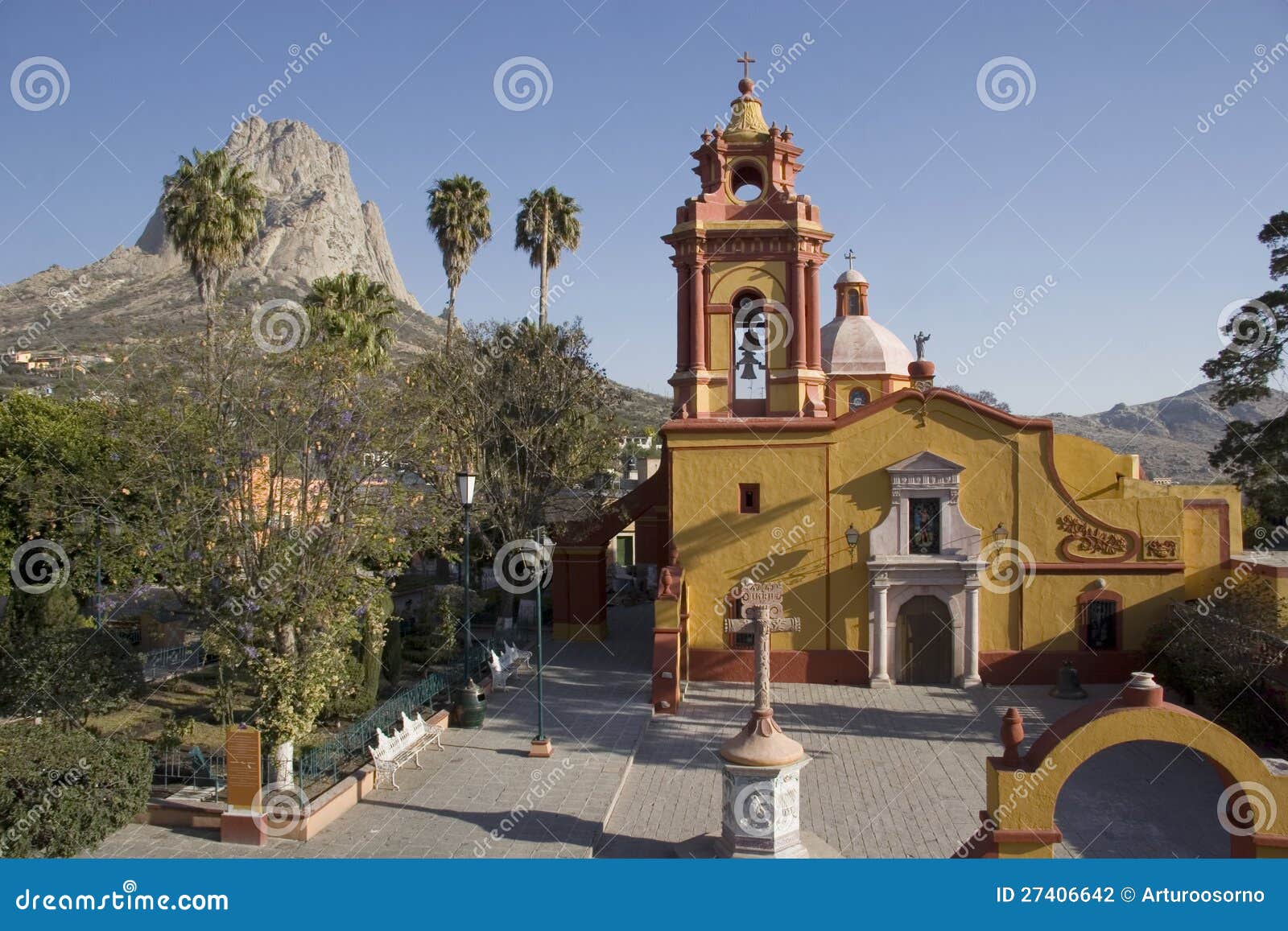 church and monolith of bernal