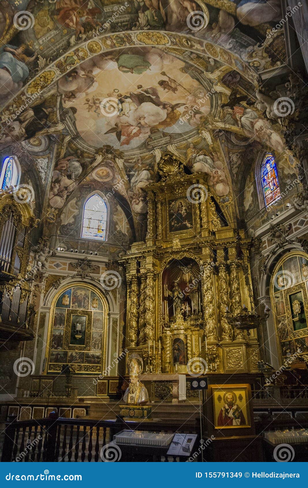 valencia, spain - 07/24/2019: parroquia and iglesia de san nicolas de bari y san pedro martir