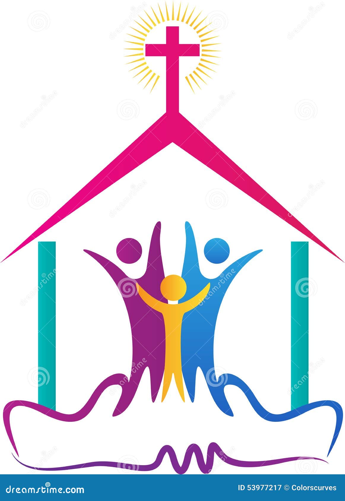 Church people logo stock vector. Illustration of icons 53977217