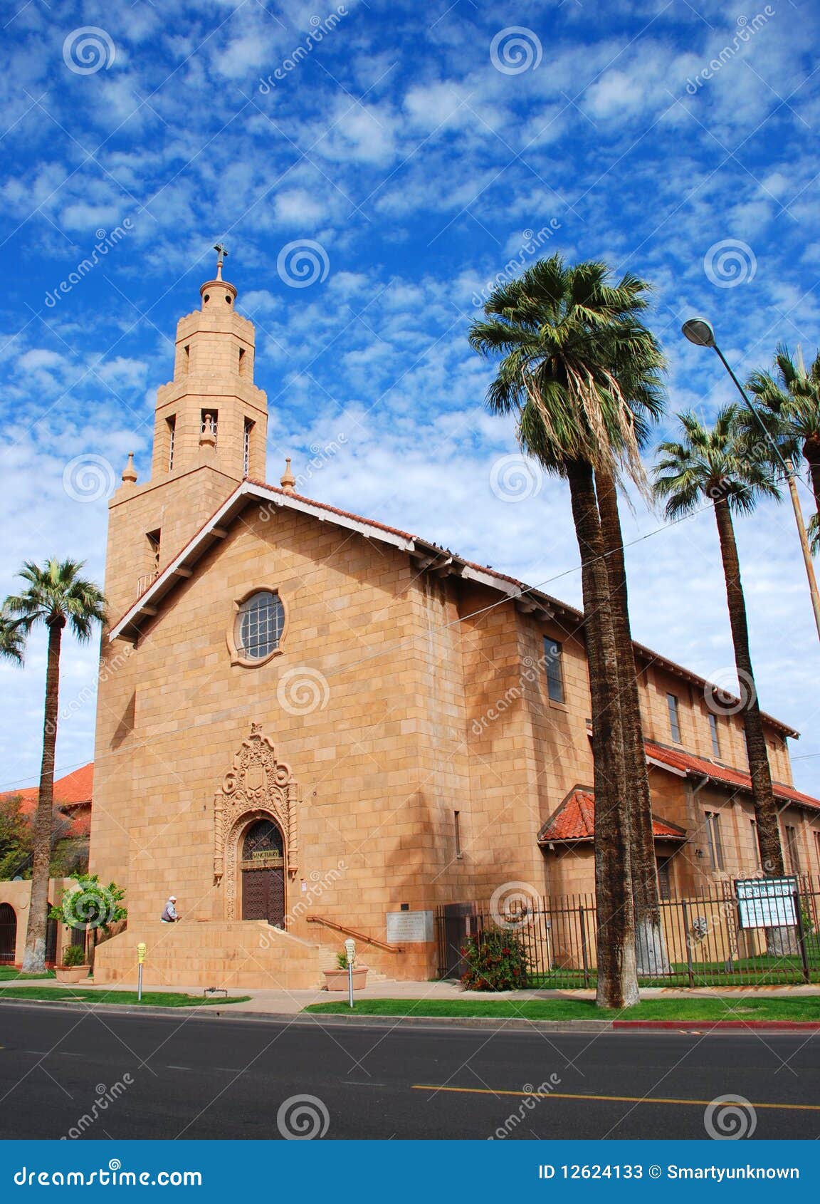 Church in Phoenix stock image. Image of clouds, blue 12624133