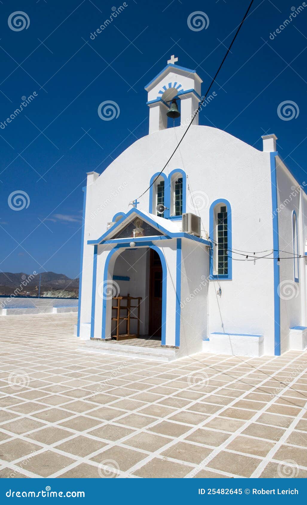 church pollonia milos cyclades greek island