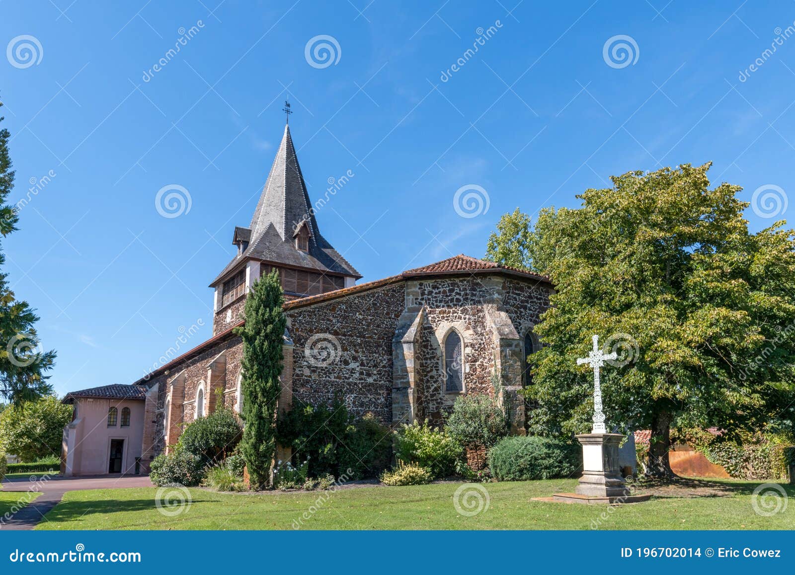 the church of pontenx, near biscarrosse in france