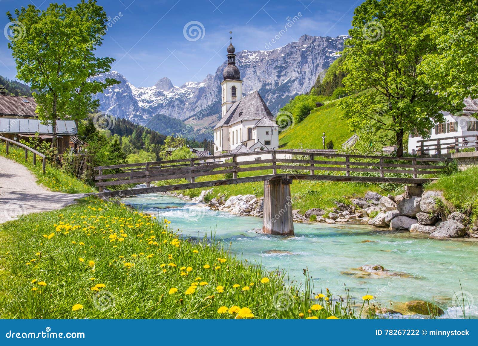church of ramsau, nationalpark berchtesgadener land, bavaria, germany