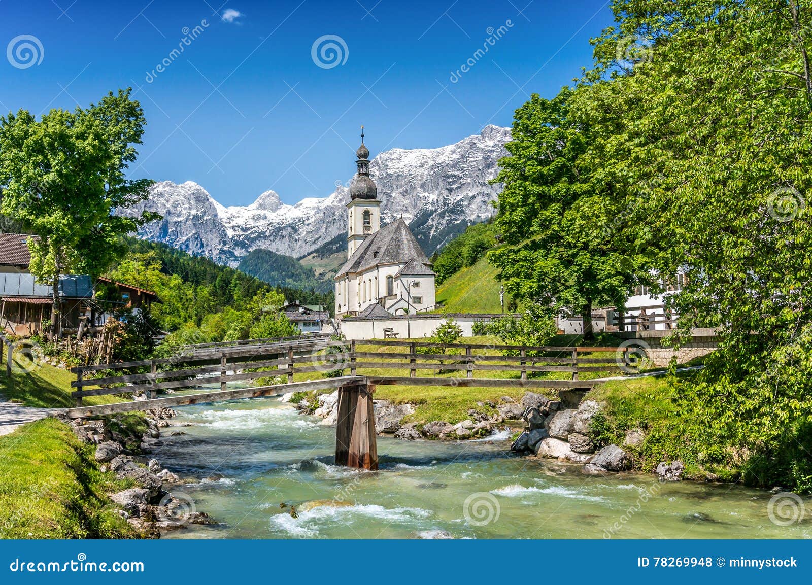 church of ramsau, nationalpark berchtesgadener land, bavaria, germany