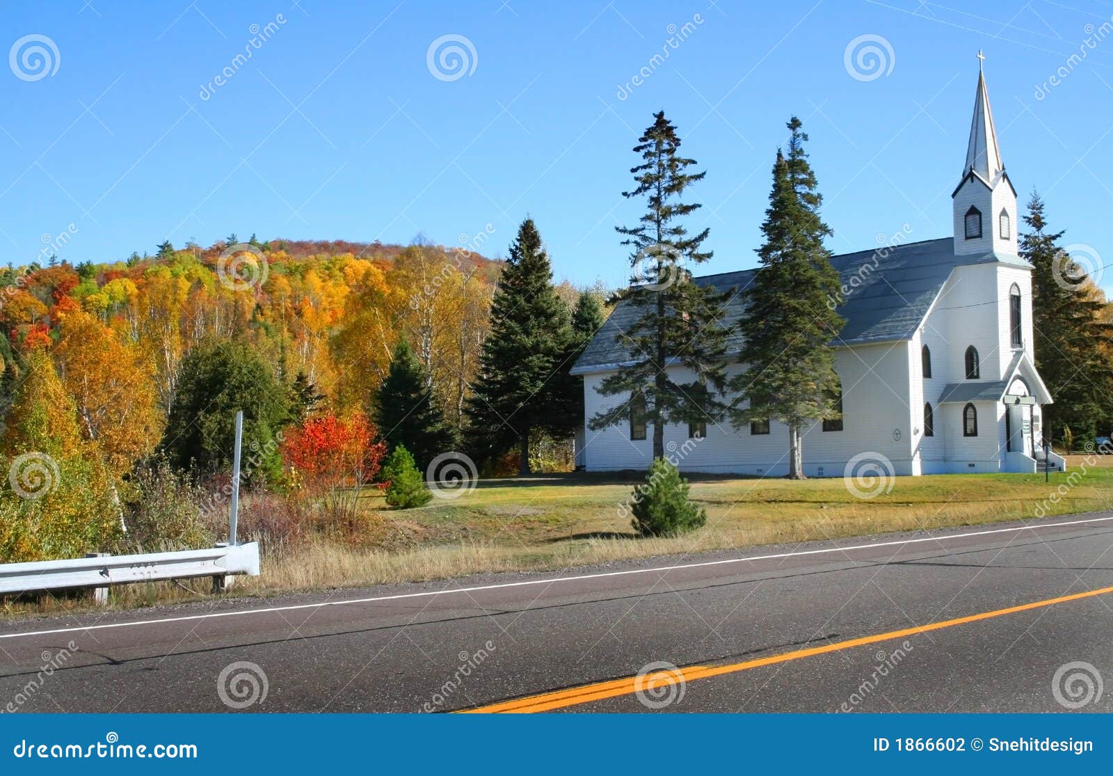 Church on road side stock photo. Image of peninsula, upper 1866602