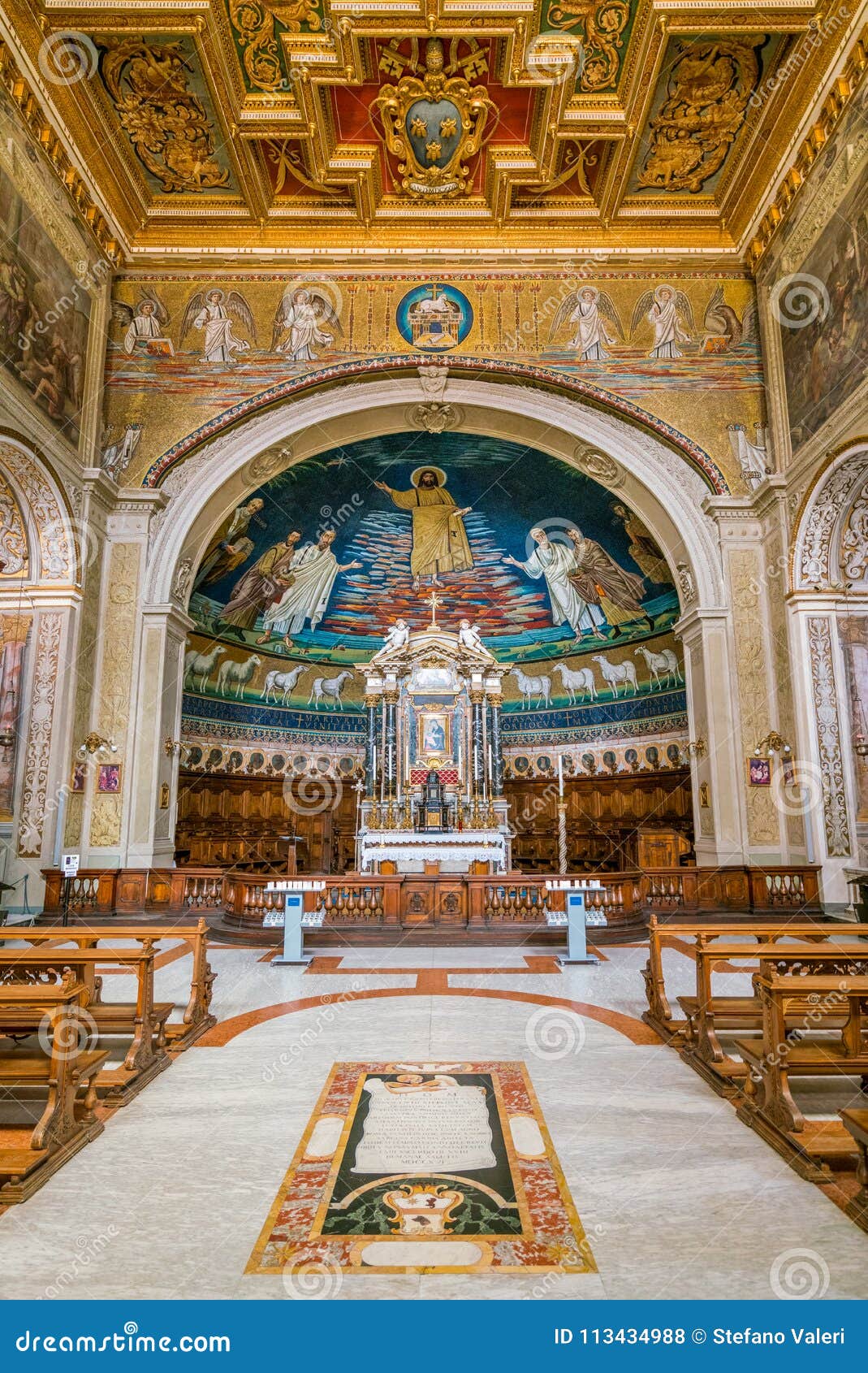 Preghiera Ai Santi Cosma E Damiano Church of the Saints Cosma E Damiano in Rome, Italy. Stock Photo