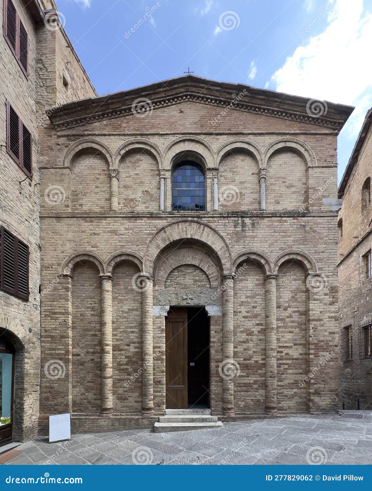 the church of san bartolo located in via san matteo in san gimignano, in the province of siena, italy.