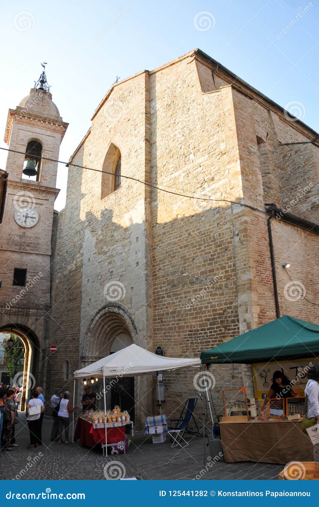 Church of San Francesco in Staffolo Medieval Village, Italy Editorial