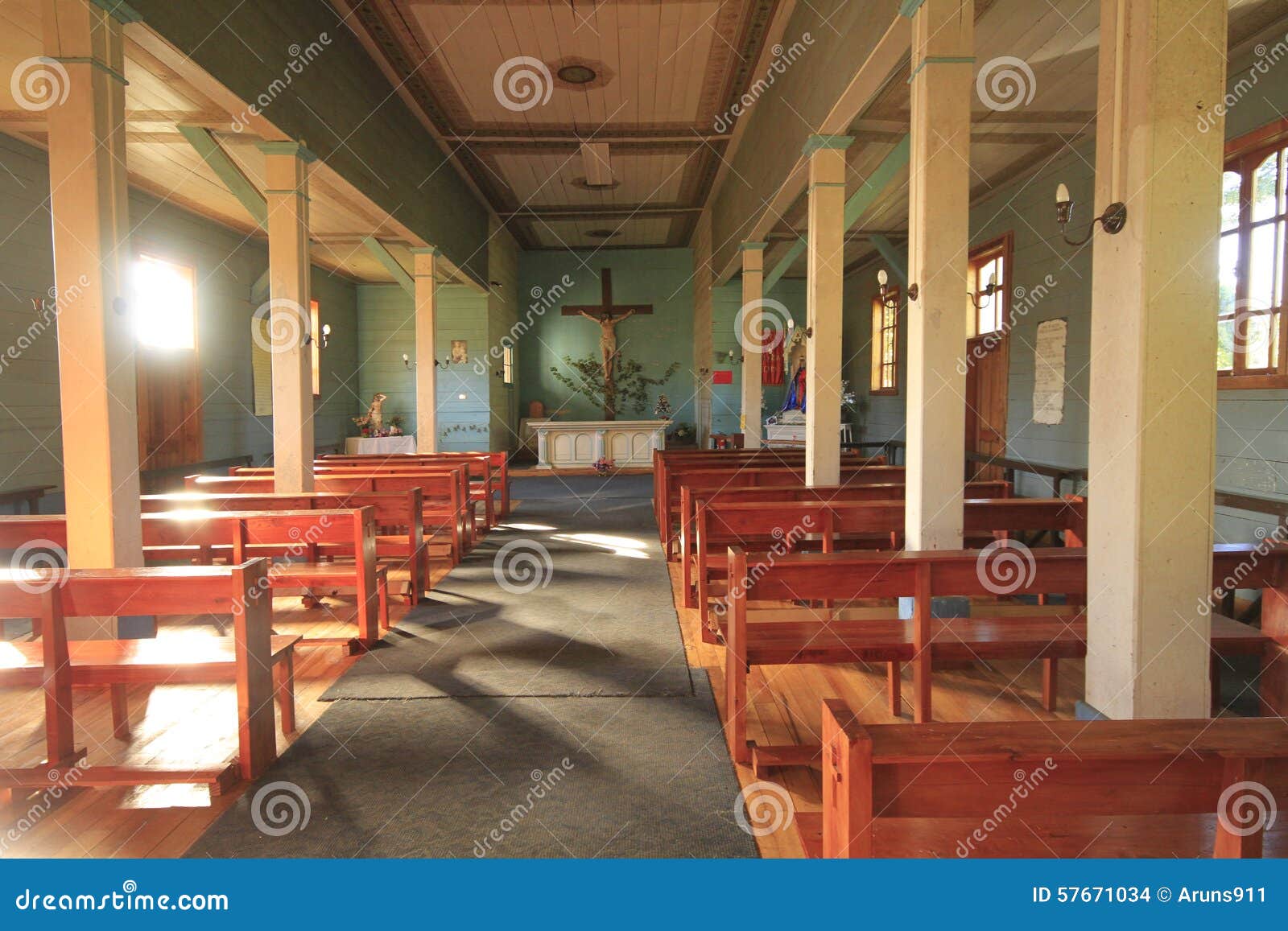 church at santuario naturaleza, valdivia south america