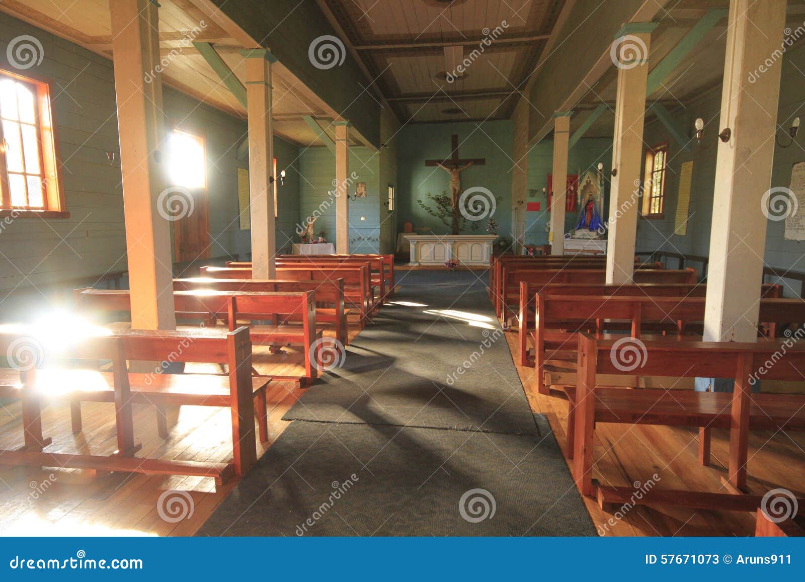 church at santuario naturaleza, valdivia south america