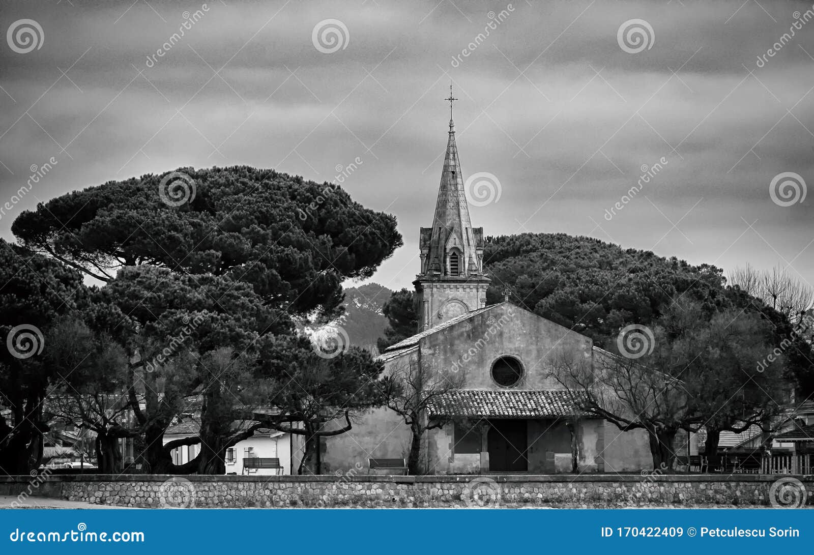 church st eloi, andernos, france, view from the gulf