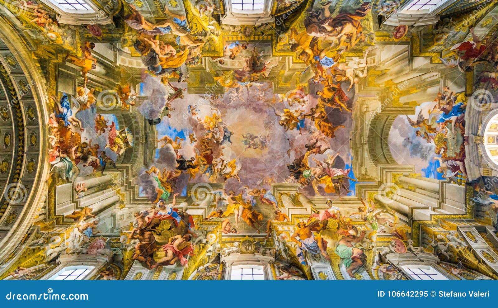 the ceiling of the church of saint ignatius of loyola in rome, italy.