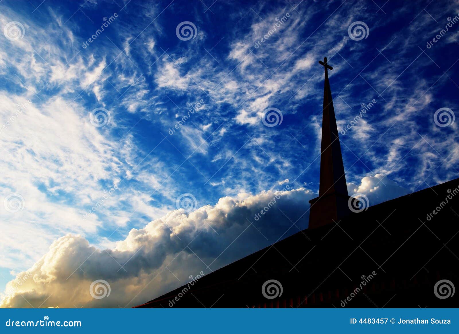 church steeple against a cloudy sky 02