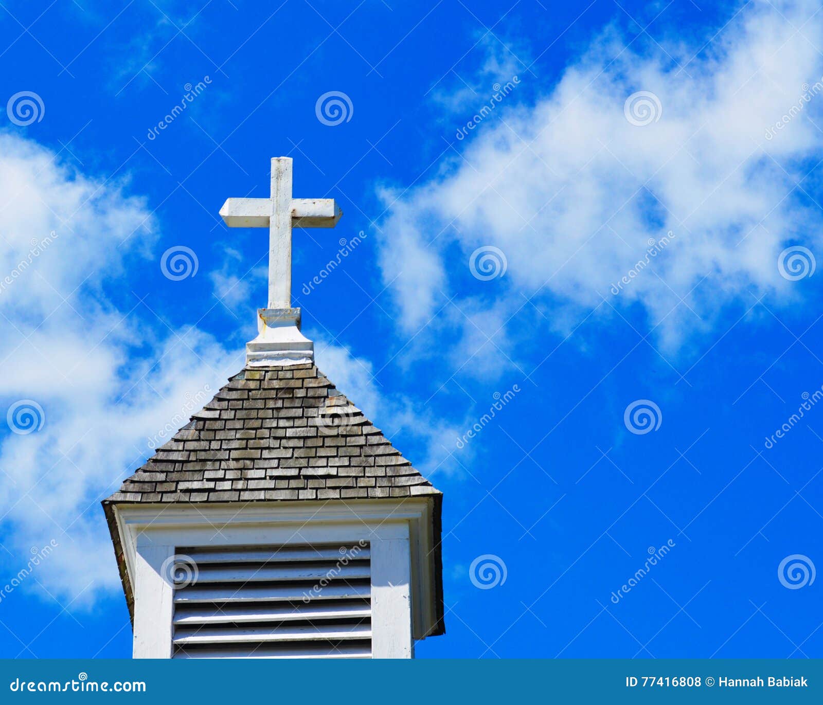 Church Steeple with Cross stock photo. Image of sunday - 77416808