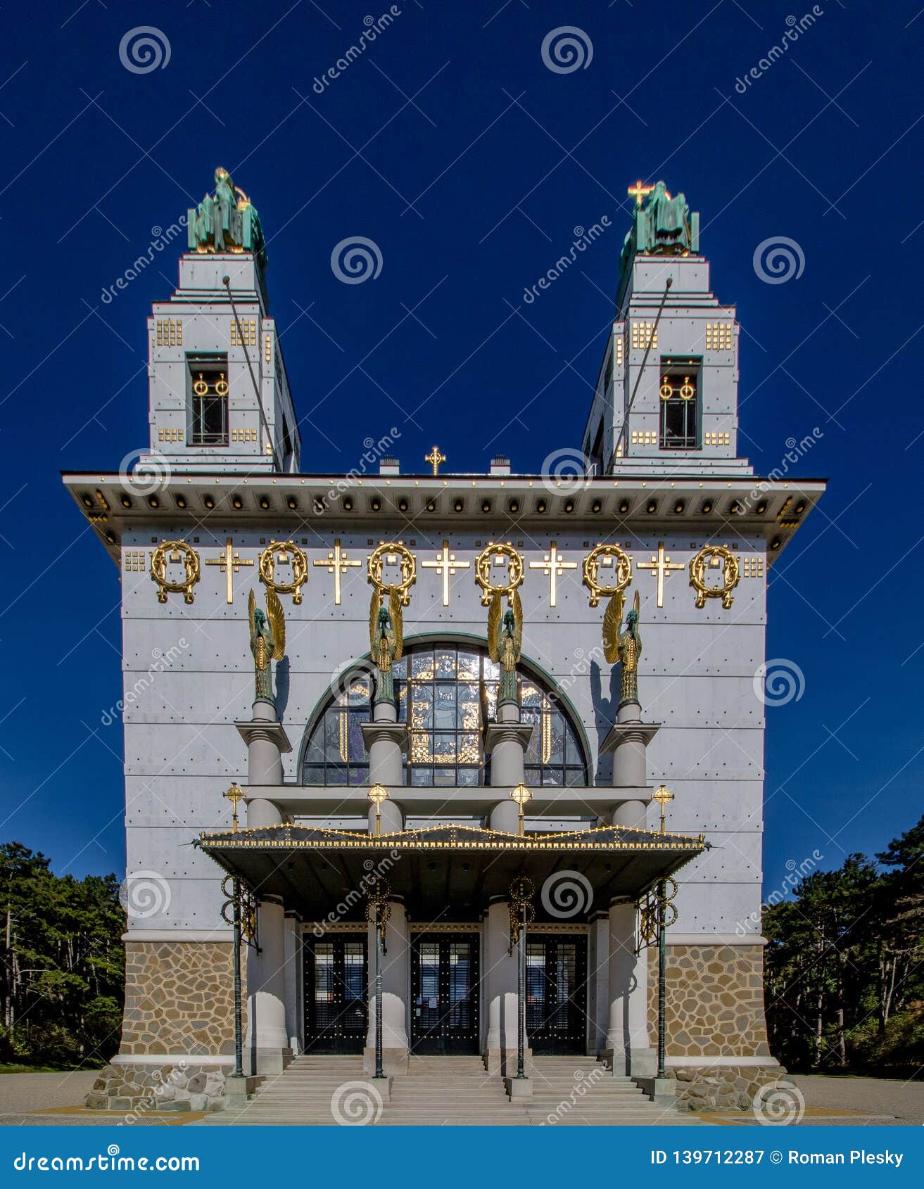 otto wagner church kirche am steinhof in vienna, austria