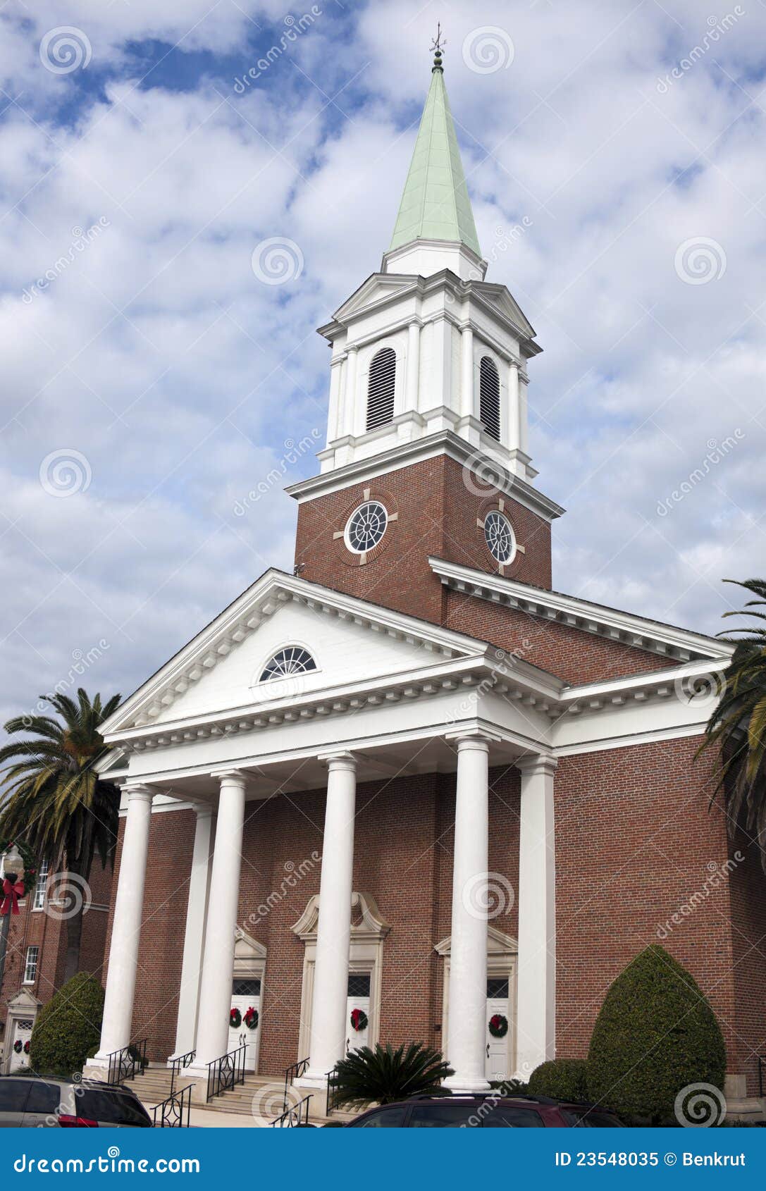 Church in Tallahassee stock image. Image of cloudy, tree - 23548035