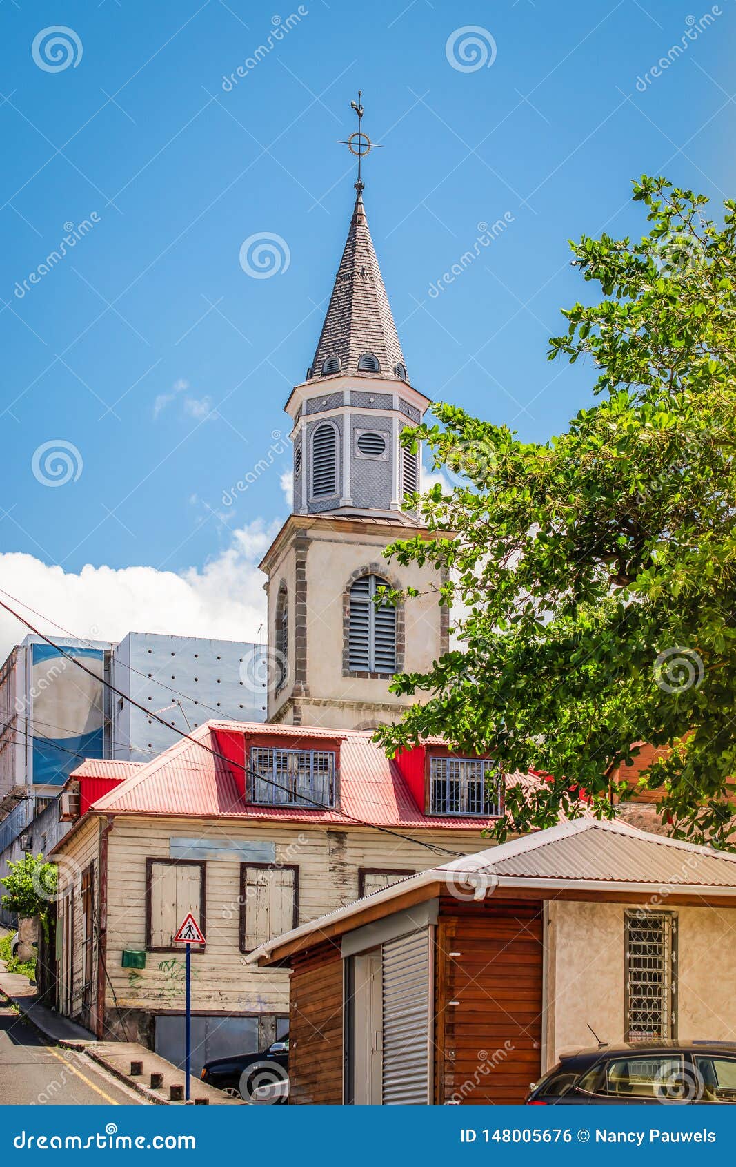 church in town of basse-terre, guadeloupe