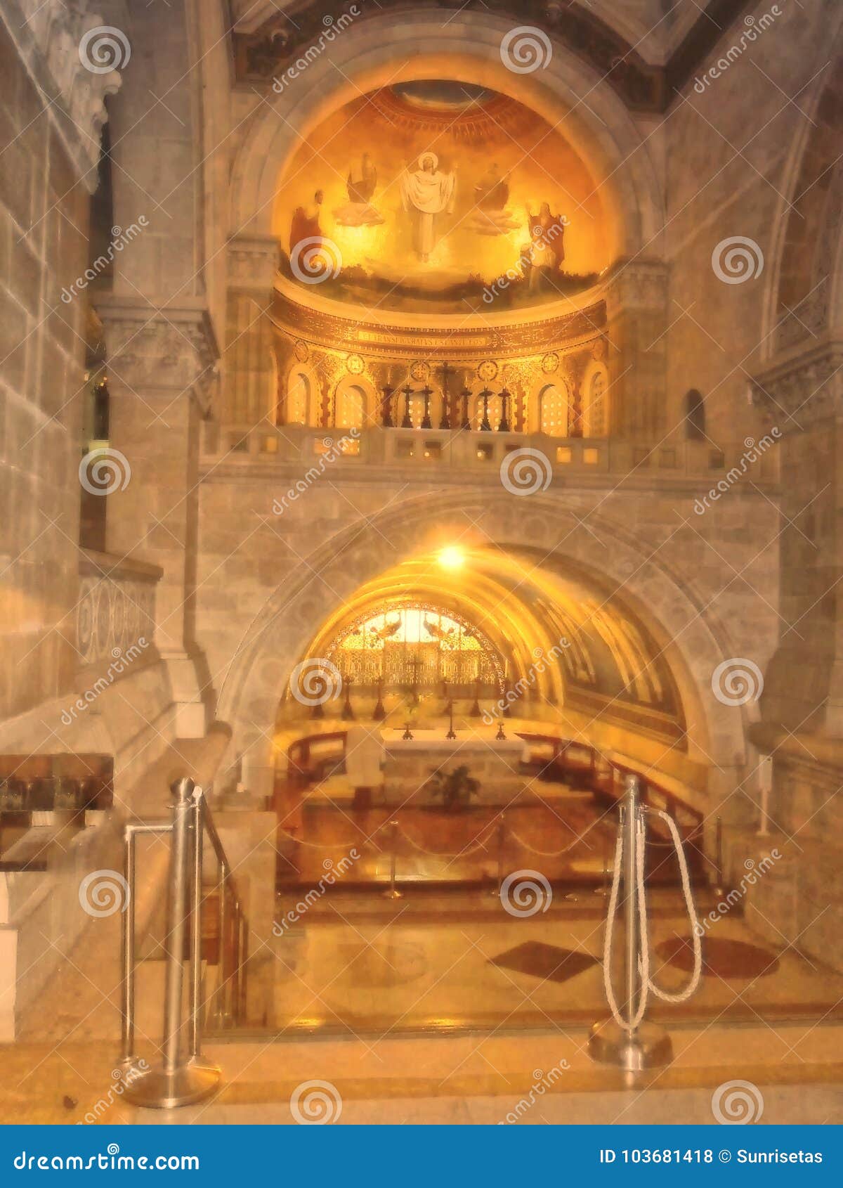 Church of the Transfiguration on Mount Tabor in Israel Stock Photo