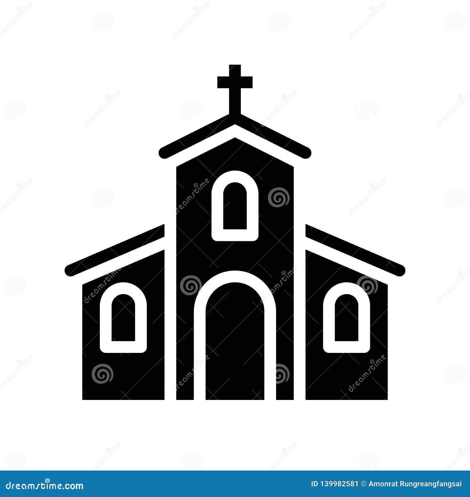 Church Vector Feast Of Saint Patrick Line Icon Stock Vector Illustration Of Christ Catholic 139982581