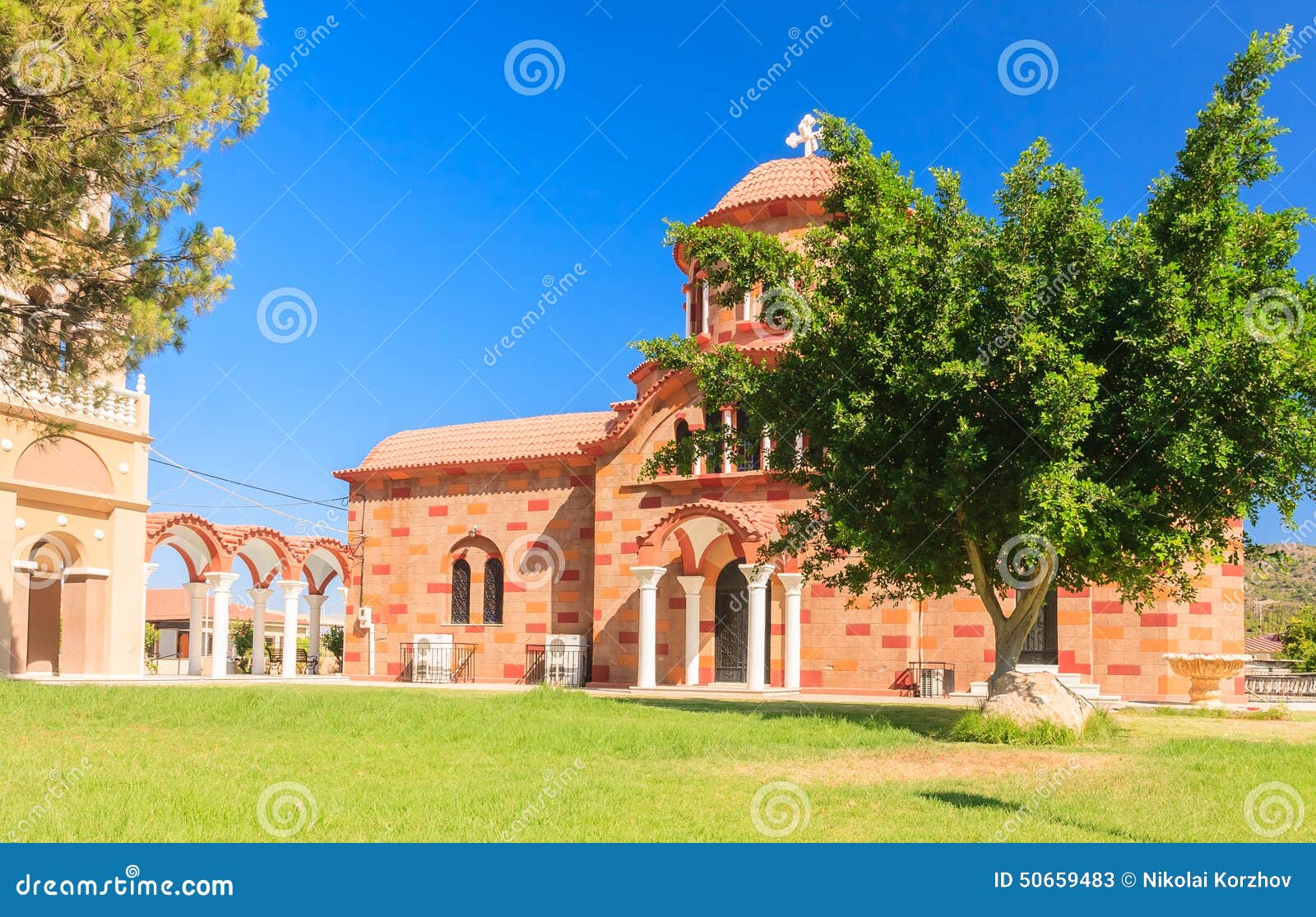 church in the village of pilon (pylonas). rhodes island