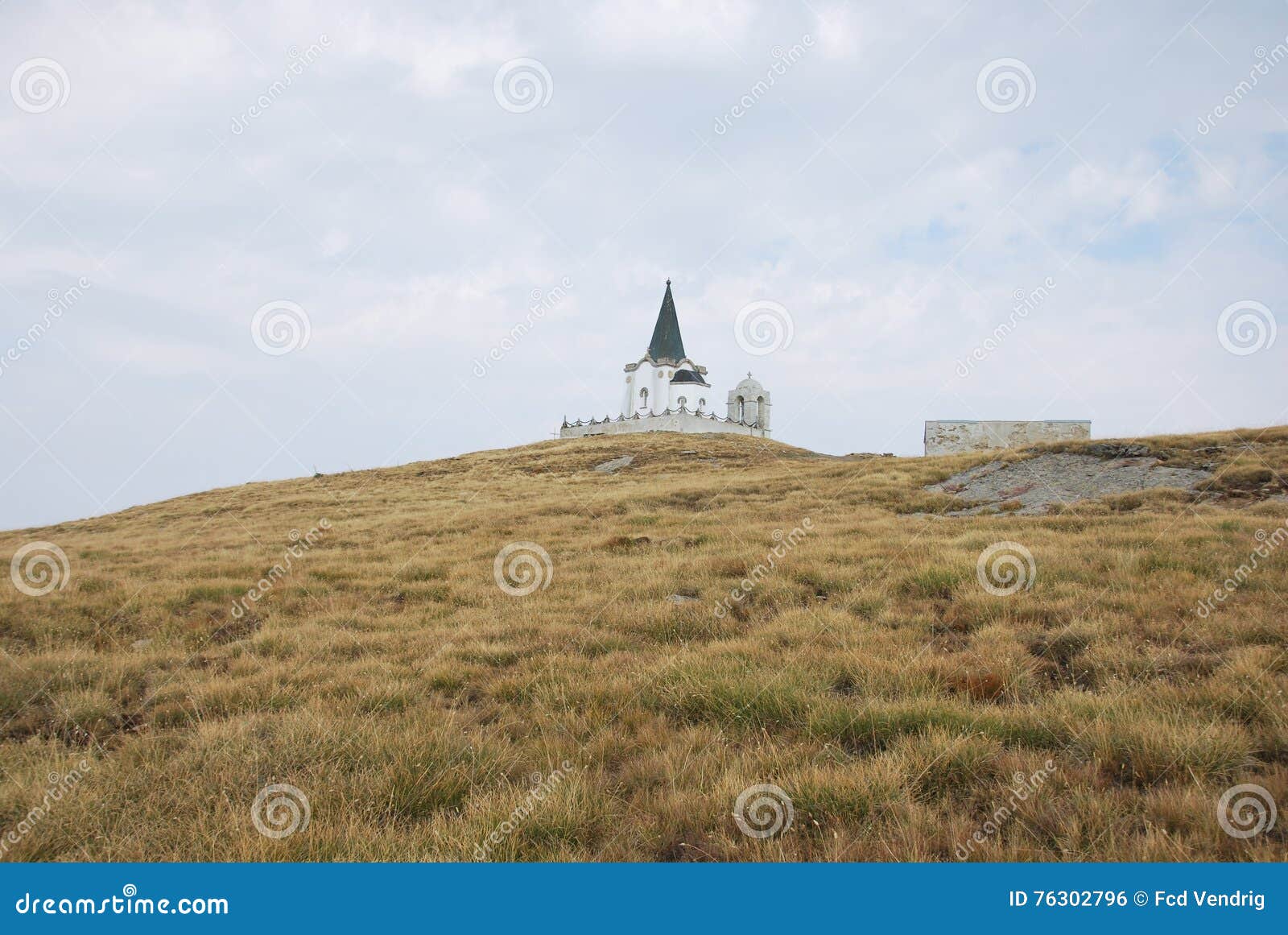 the church which is on the peak of kajmakchalan, place of a wwi battle.