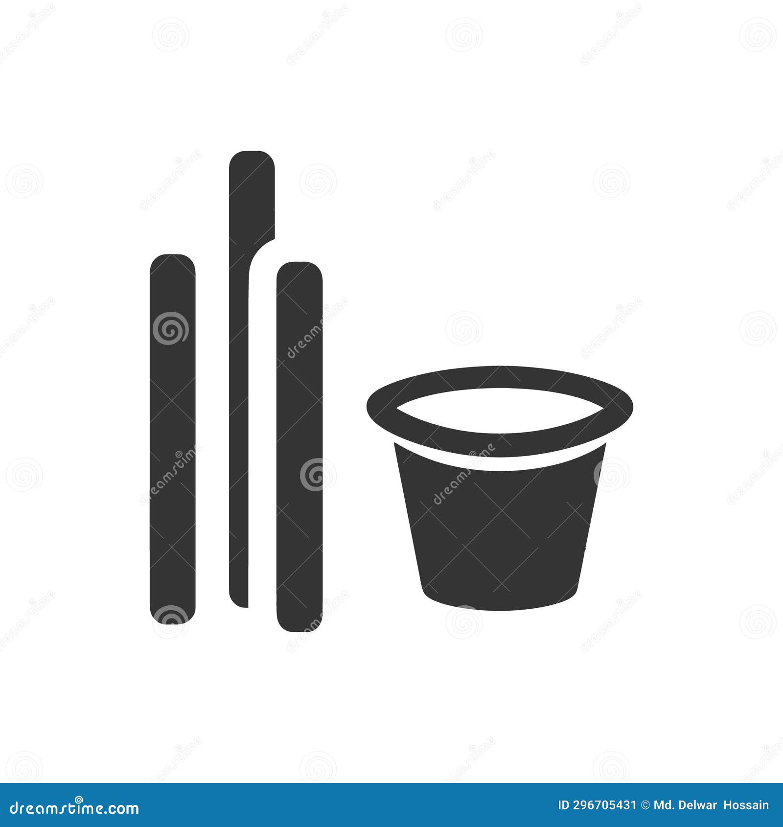 Churro Icon Cartoon Vector 296705431