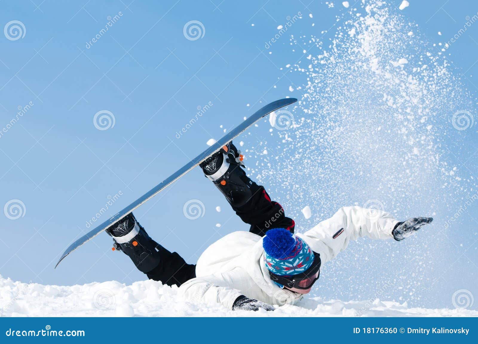 Chute D'extrémité De Snowboard Photo stock Image du douleur, sécurité