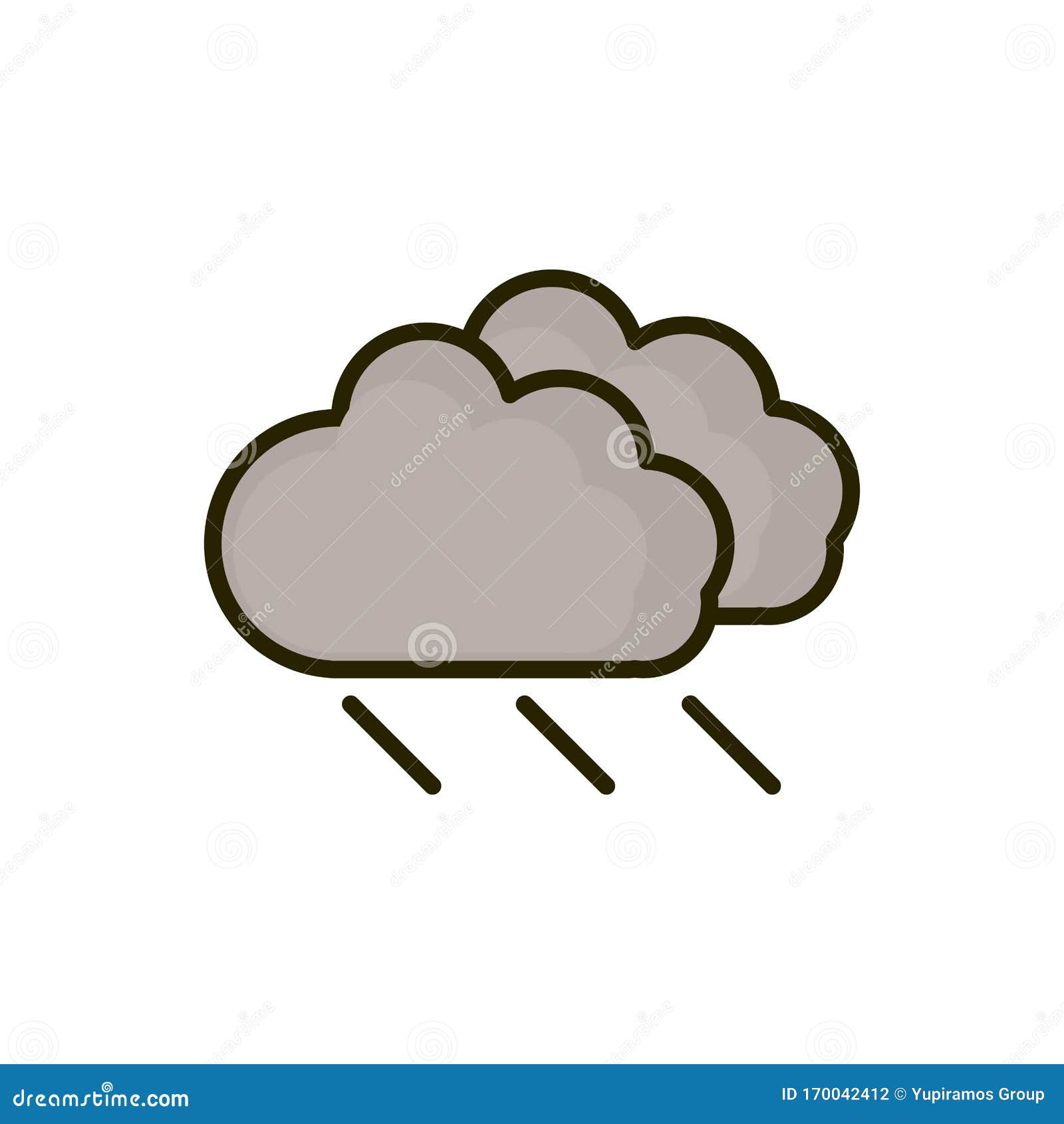 Desenho de Guarda-chuva com emoji de gotas de chuva para colorir