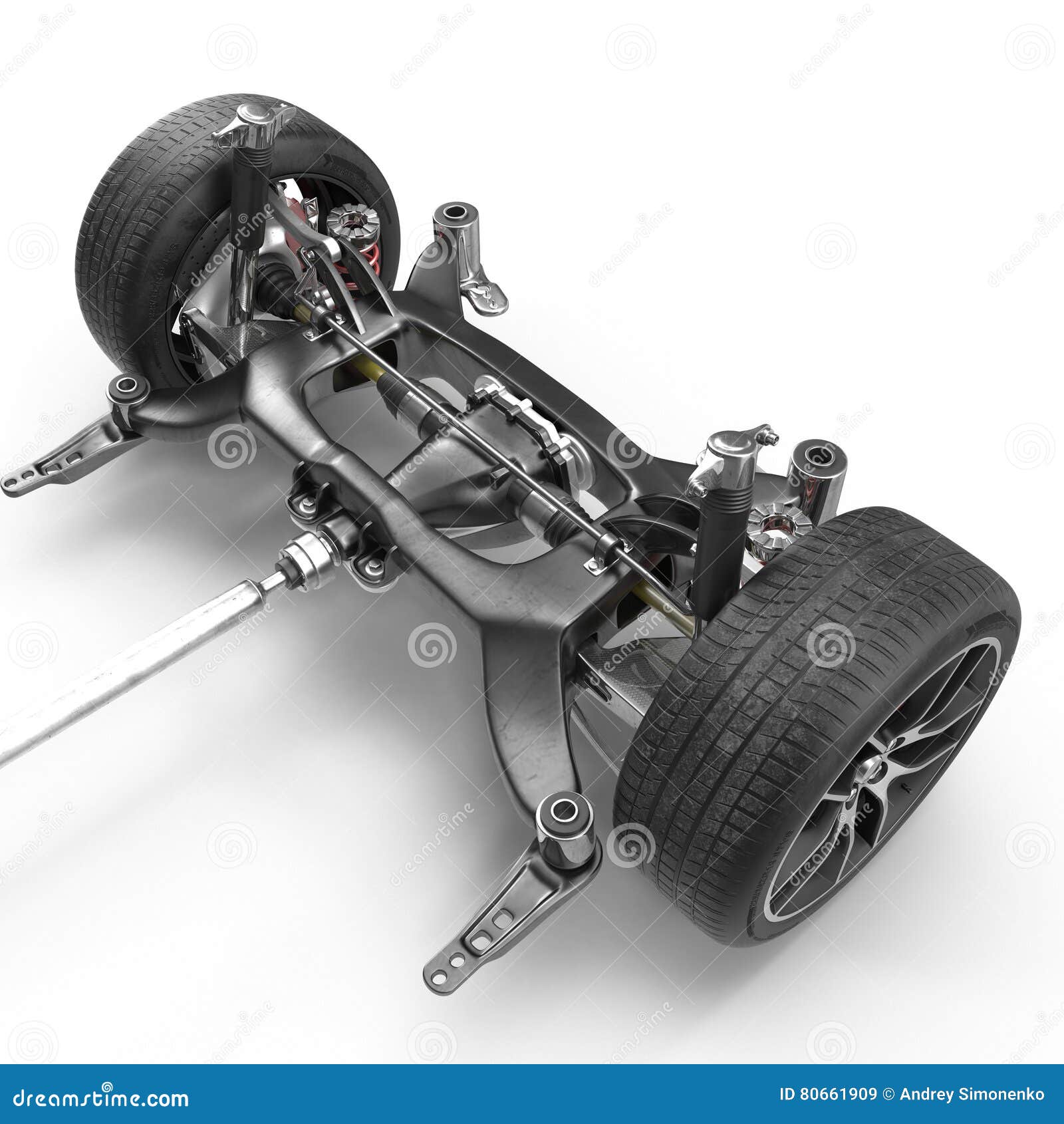 Châssis De Voiture Sur Le Blanc Illustration 3D Illustration Stock