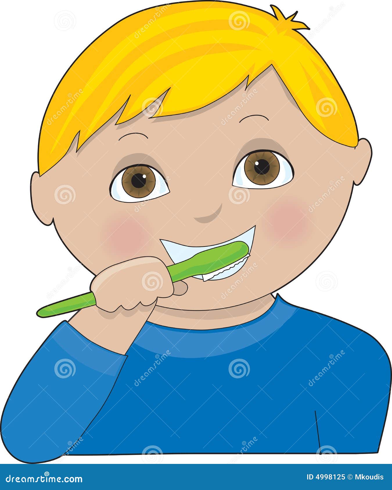 Chłopcy myje zęby ilustracja wektor. Ilustracja złożonej z samiec - 4998125