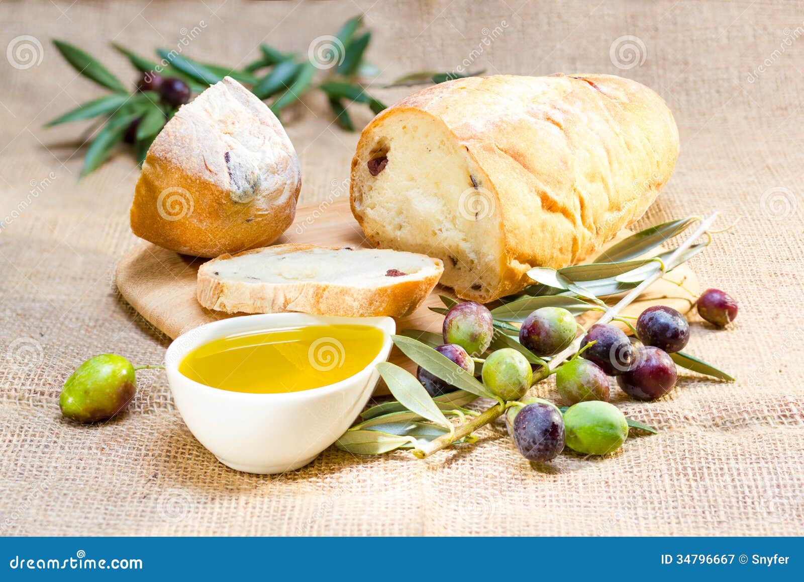 Ciabatta Bread with Olive Oil. Stock Image Image of eating, appetizer