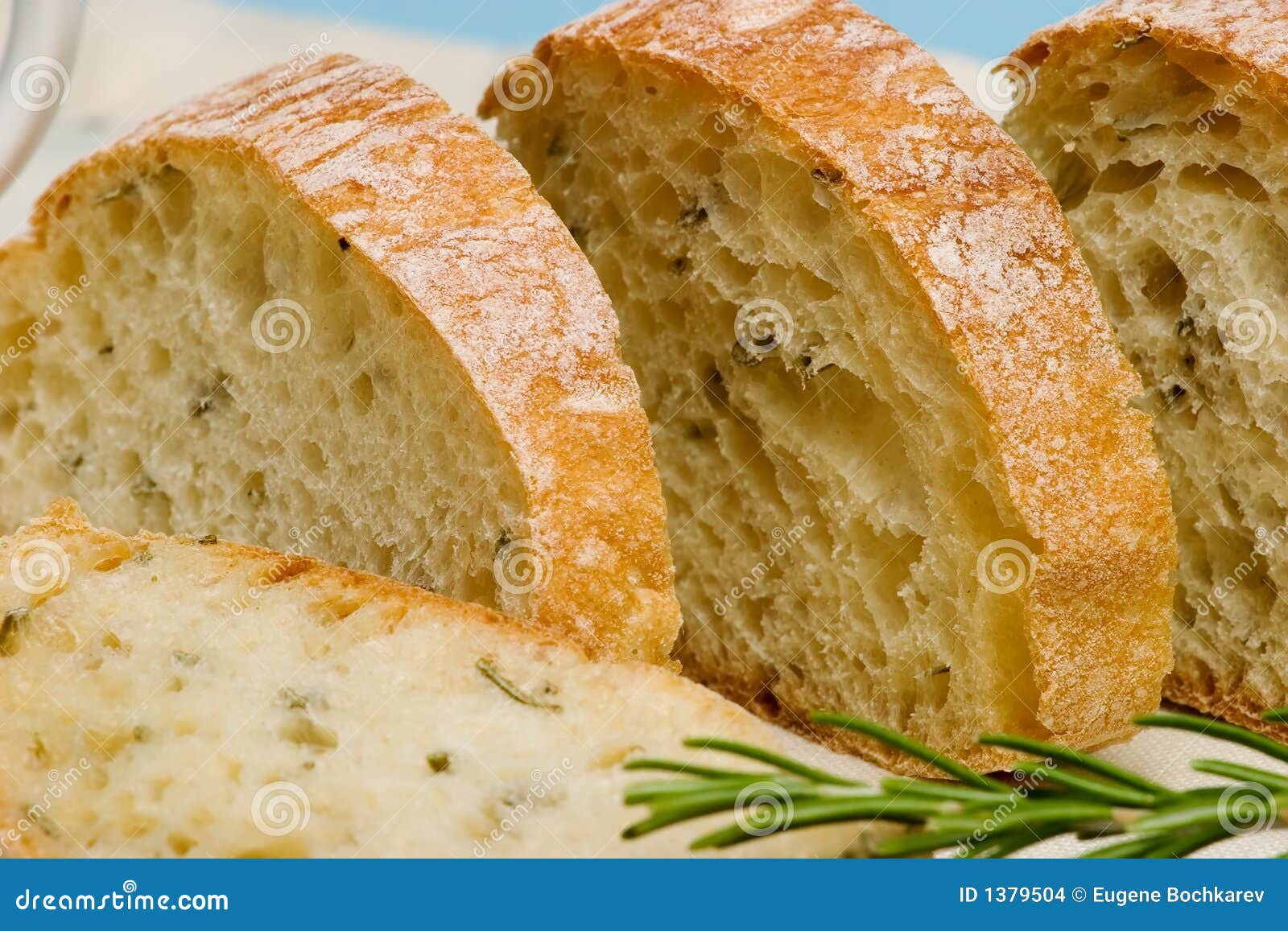 Ciabatta Bread with Rosemary Stock Photo Image of diet, grain 1379504