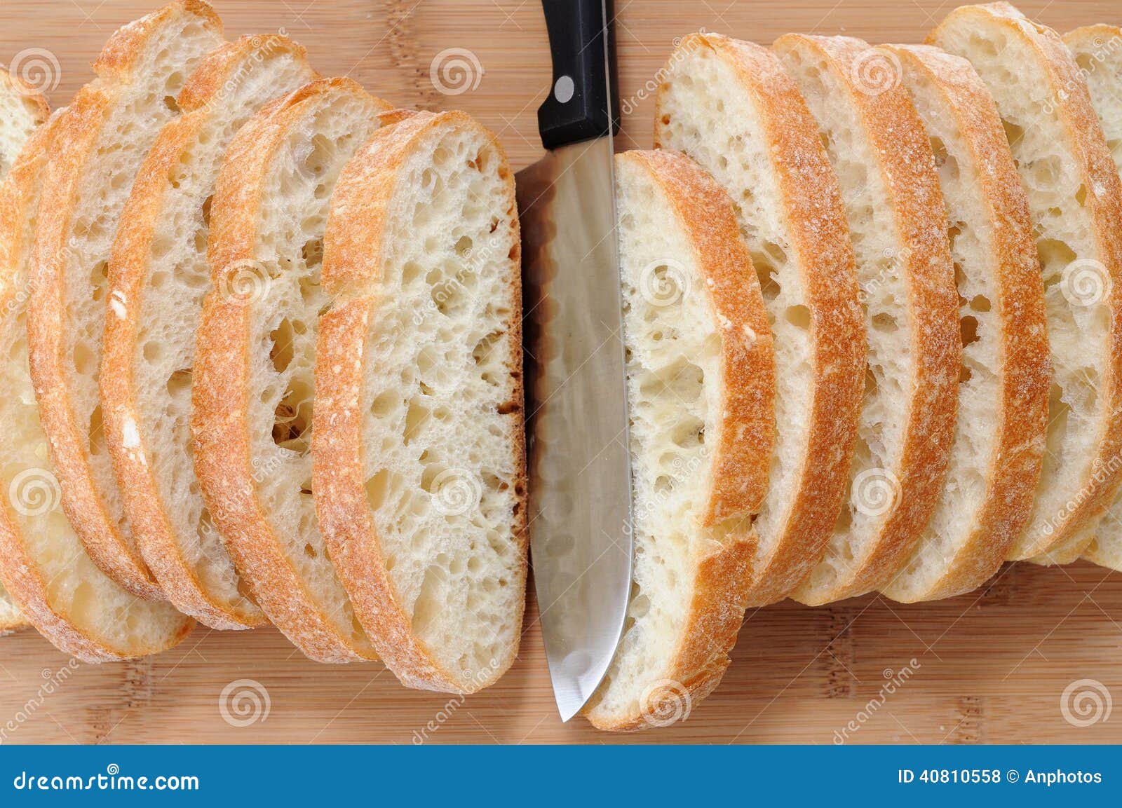 Ciabatta flat bread stock photo. Image of board, italian 40810558