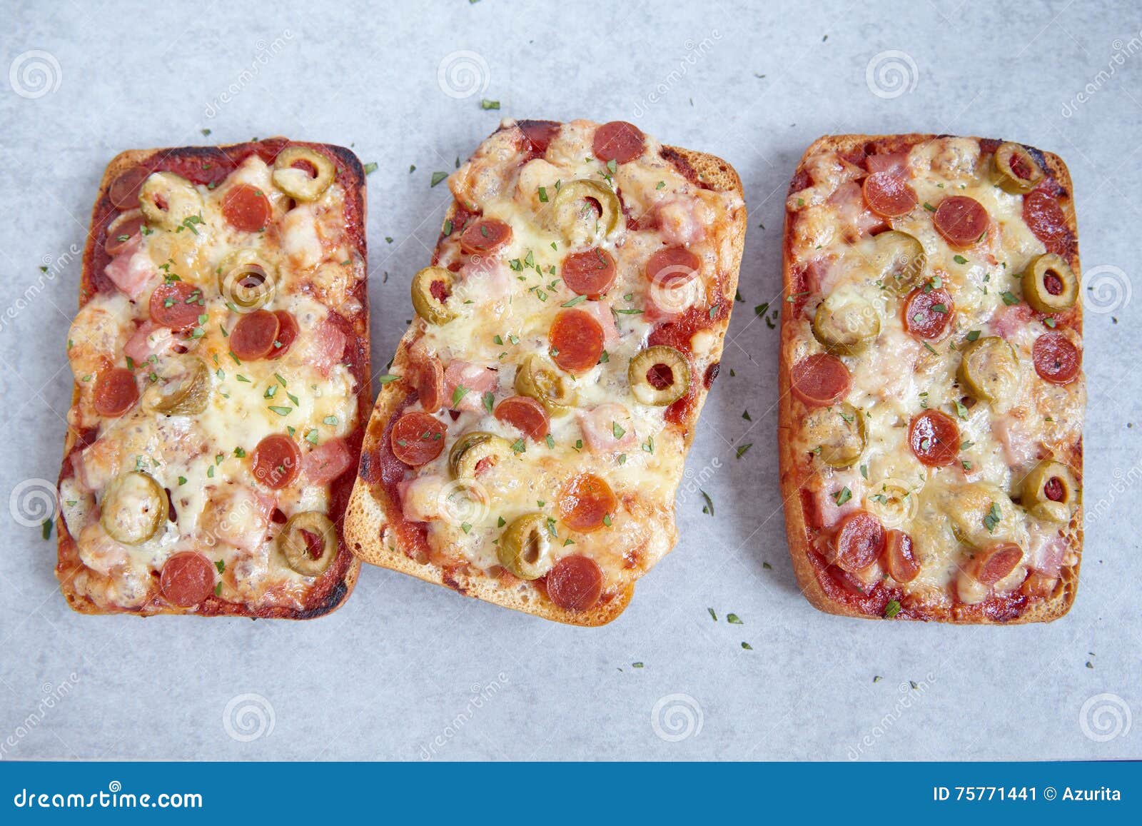 Ciabatta Pizza with Pepperoni Stock Image - Image of nutrition ...