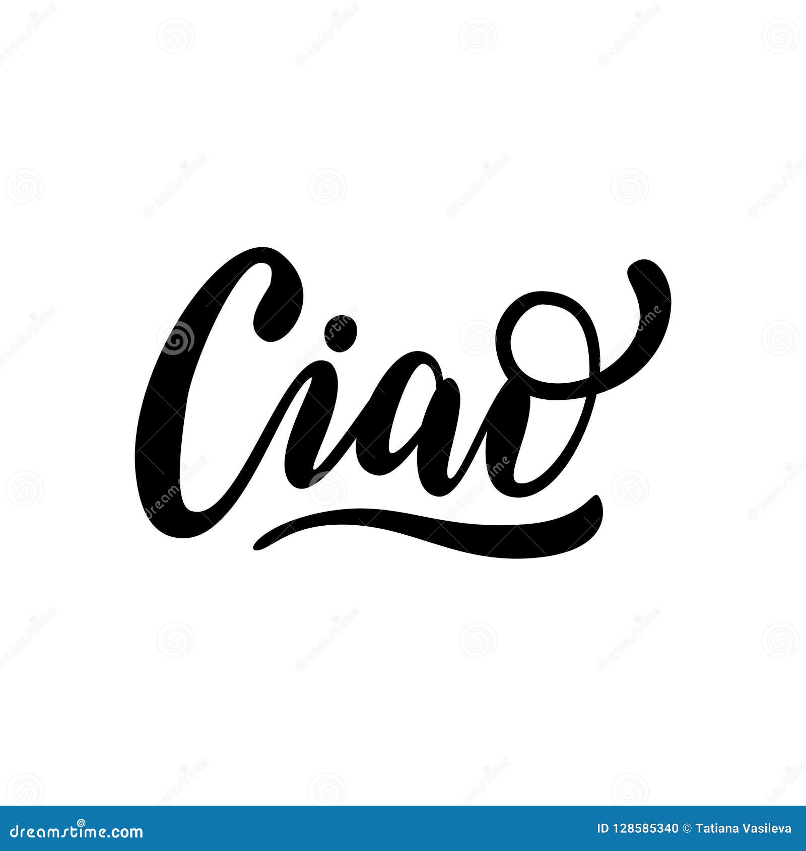 ciao word lettering. italian text hello phrase. hand drawn brush calligraphy.