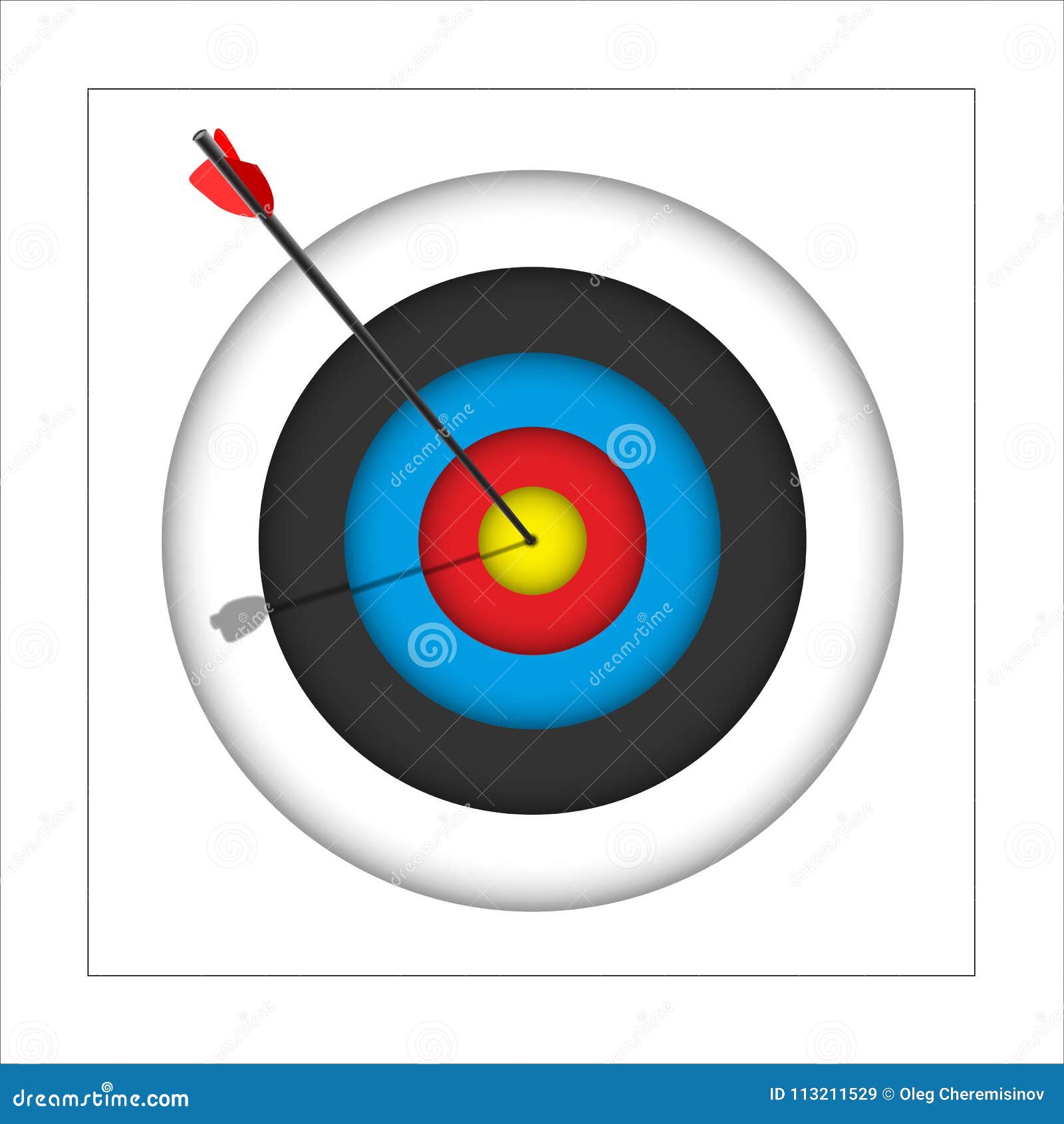 Poster Trois flèches sur une cible tir à l'arc