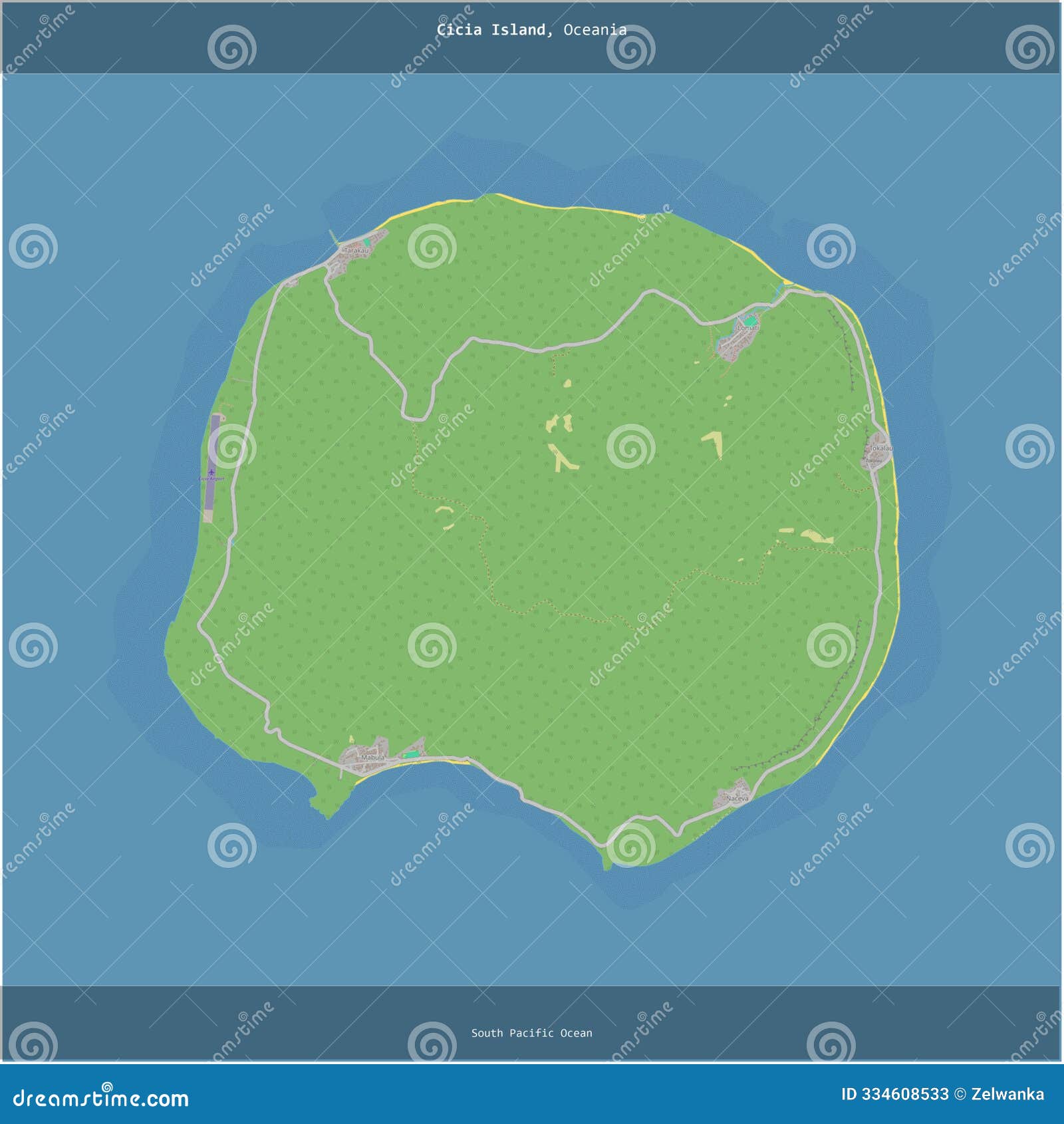 cicia island, fiji, cropped to square. topo standard